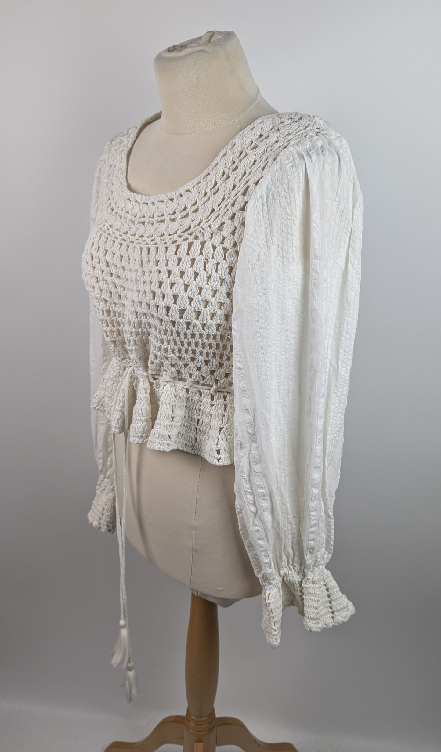 Free People Megan Crochet Top - White / Ivory