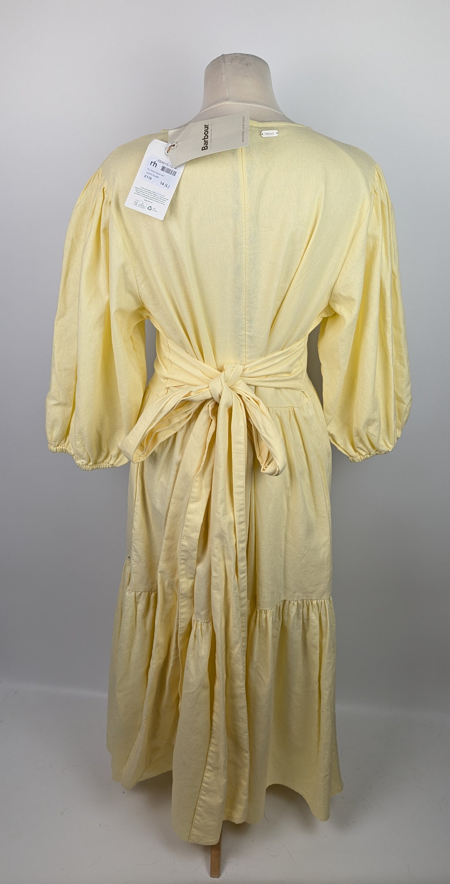 Barbour Annie Midi Dress - Lemon Yellow