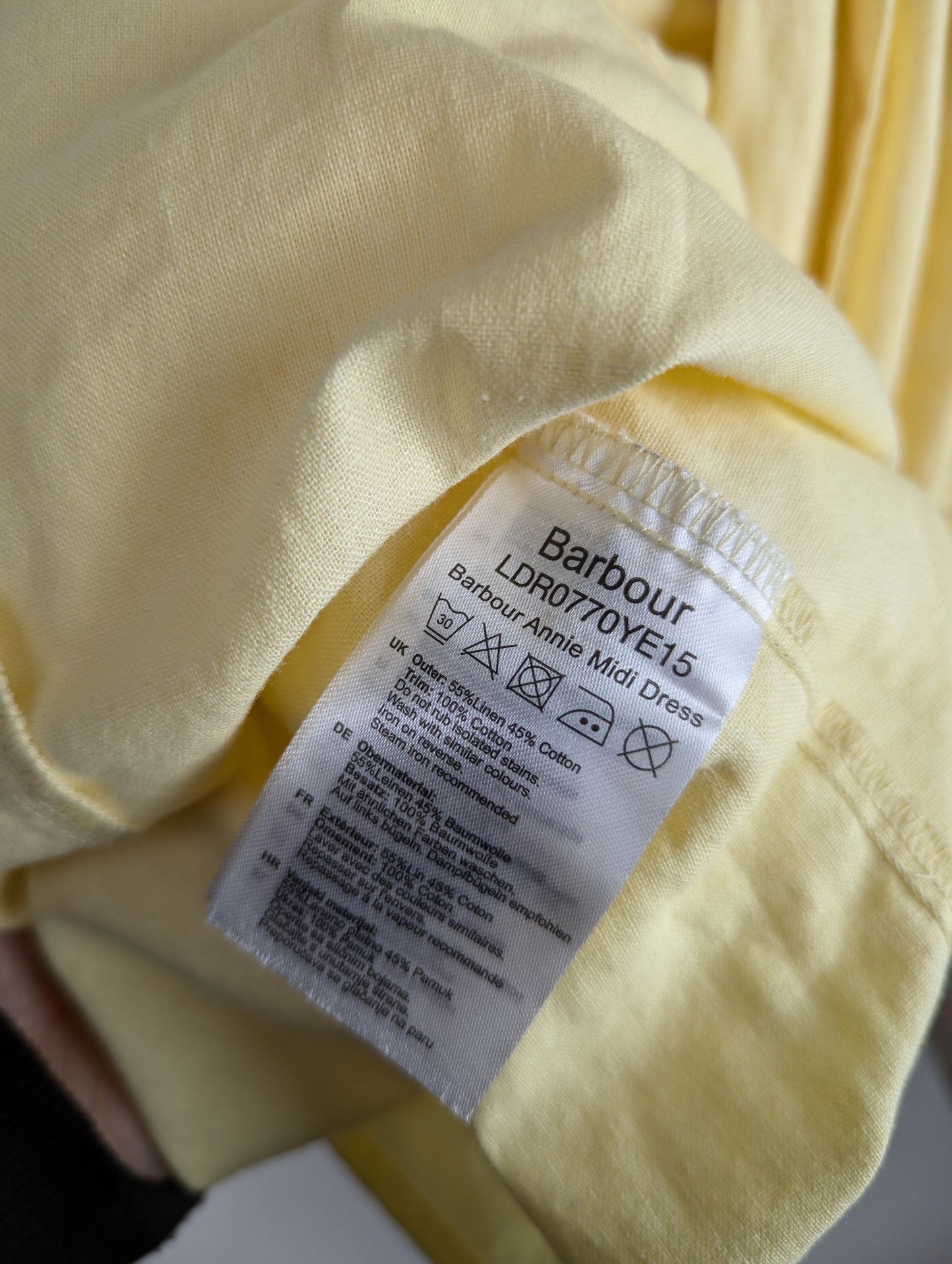 Barbour Annie Midi Dress - Lemon Yellow