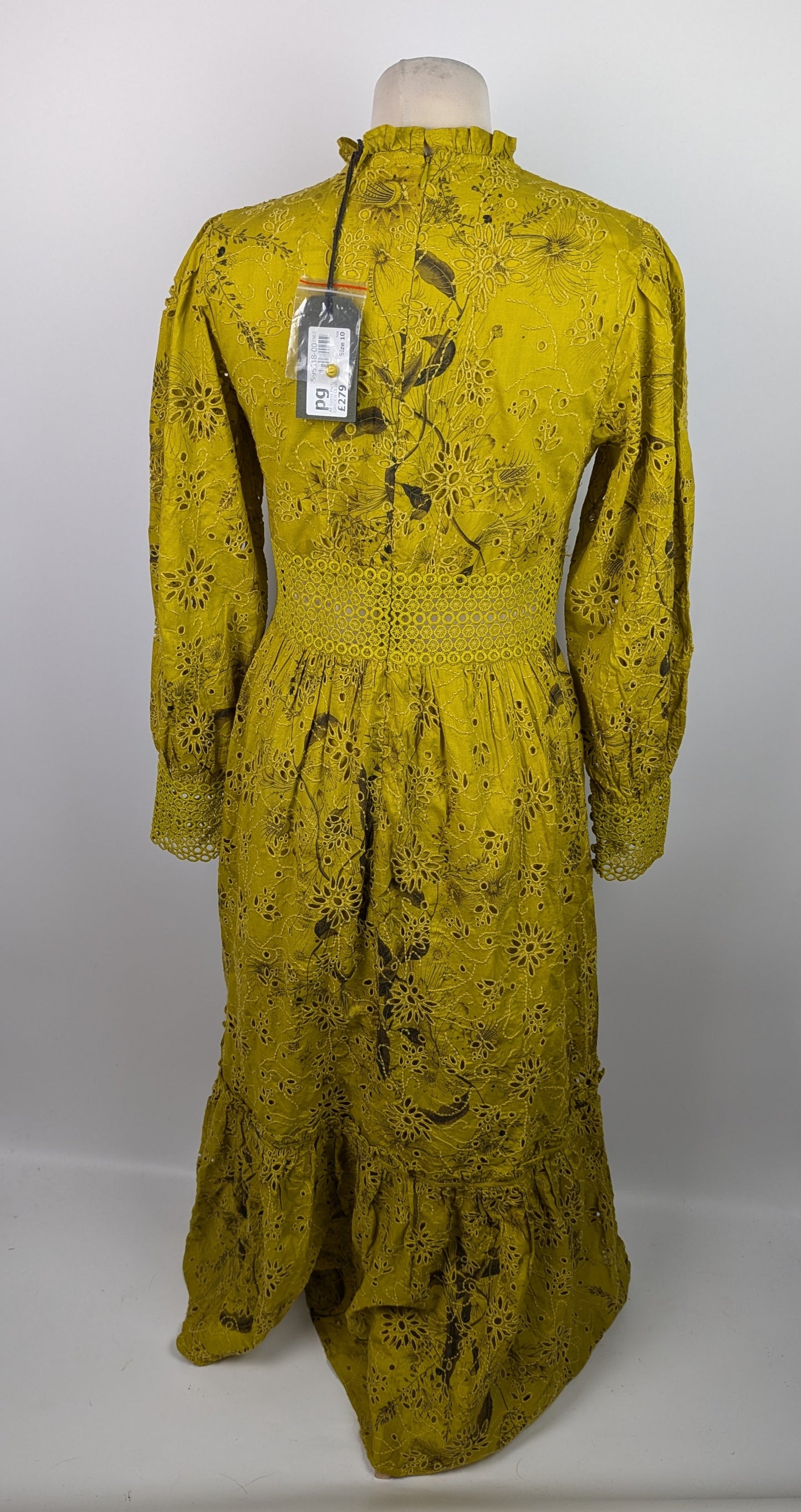 ALLSAINTS Sia Demoir Broderie Dress - Garden Olive