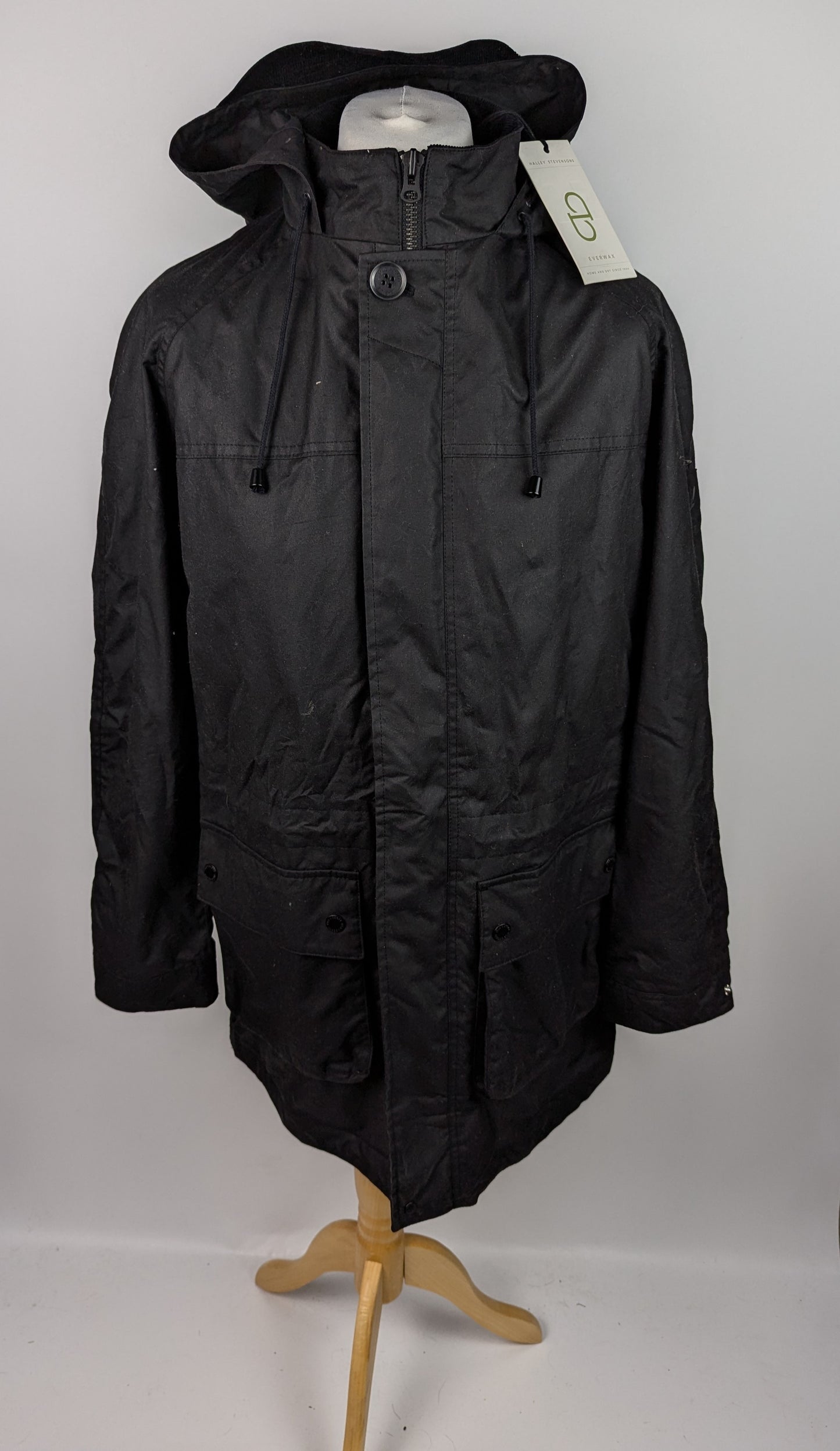 Lyle and Scott Hooded Waxed Jacket - Jet Black