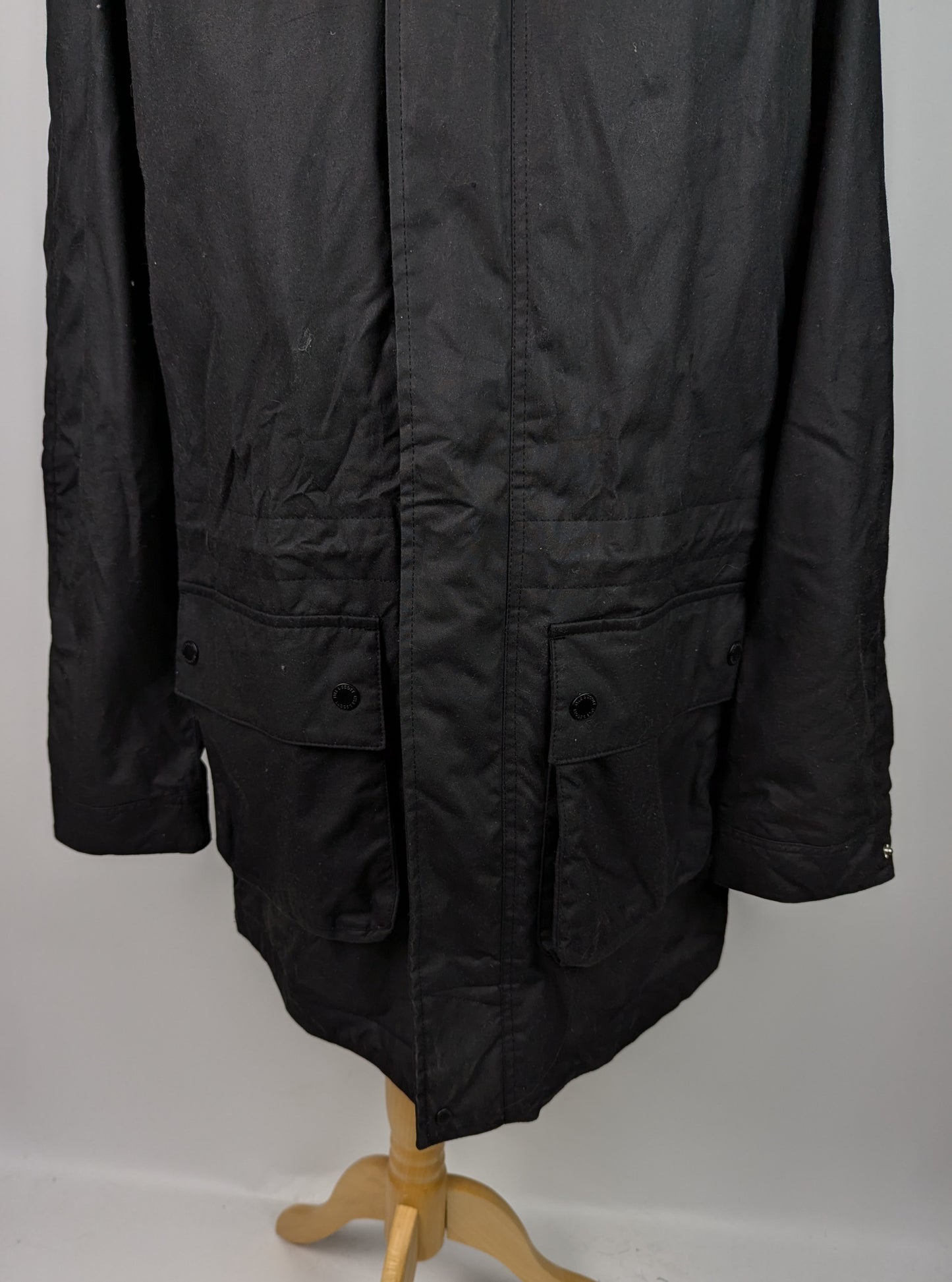 Lyle and Scott Hooded Waxed Jacket - Jet Black