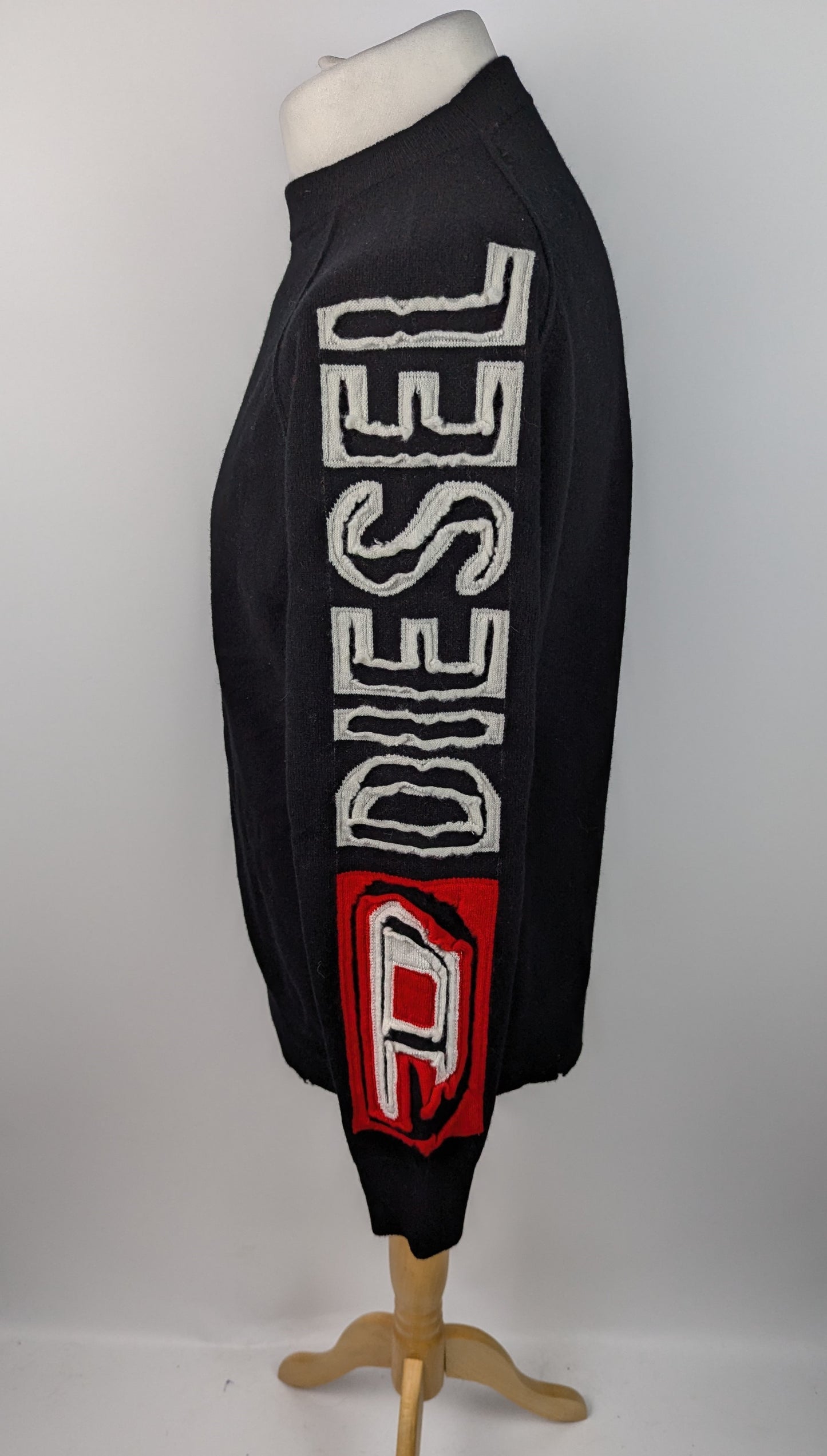 Diesel Mens K-Saria logo-intarsia jumper - Black