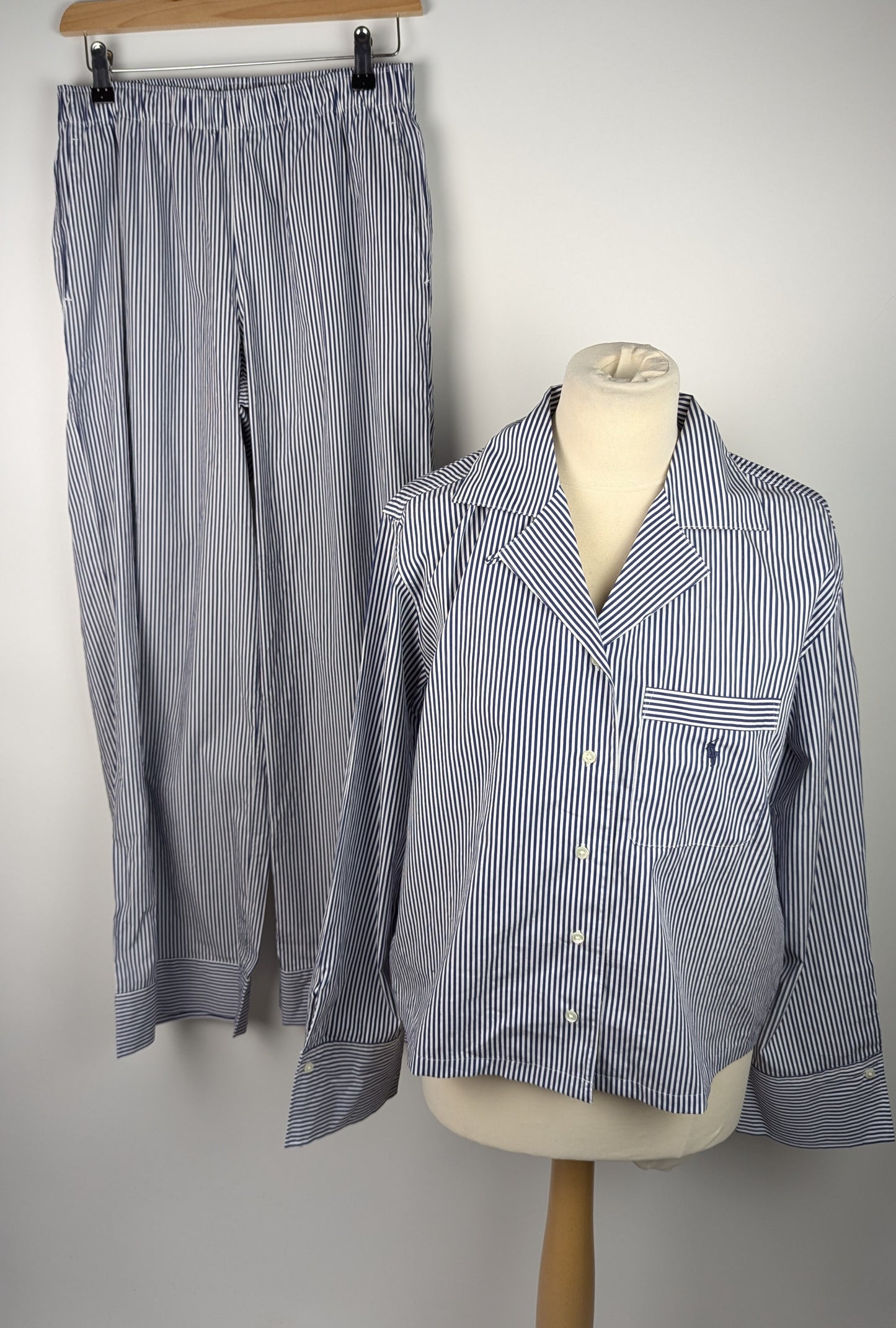 POLO RALPH LAUREN Long Sleeve Poplin Pyjama Set - Blue