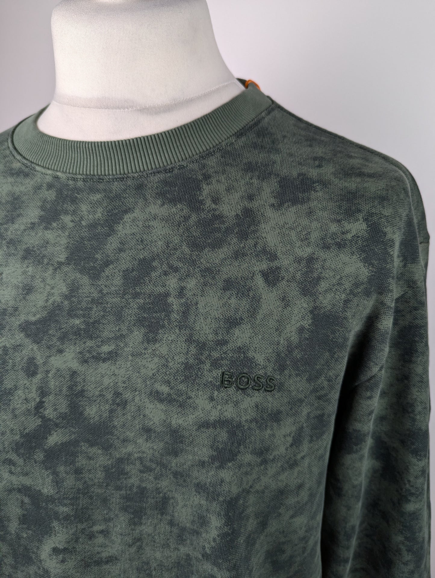 Boss Mens We_CamoOver Jumper - Green