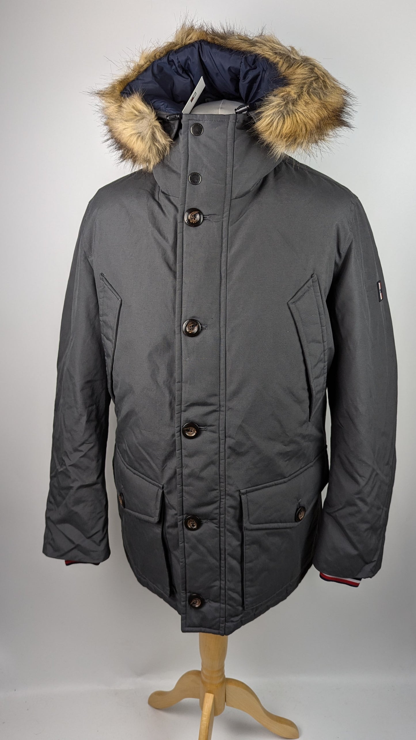 Tommy Hilfiger Mens Hampton Down Parka Jacket - Grey /Magnet