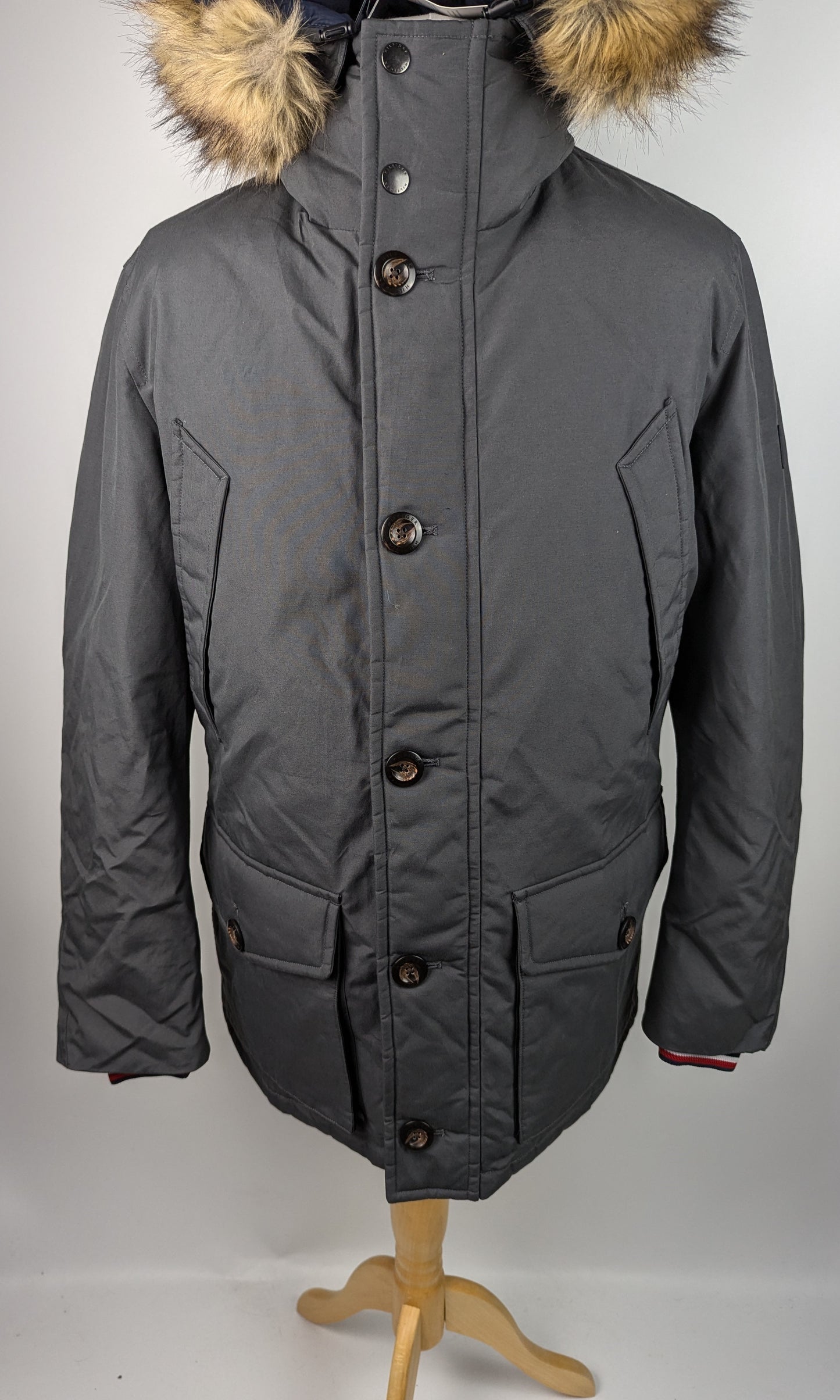 Tommy Hilfiger Mens Hampton Down Parka Jacket - Grey /Magnet