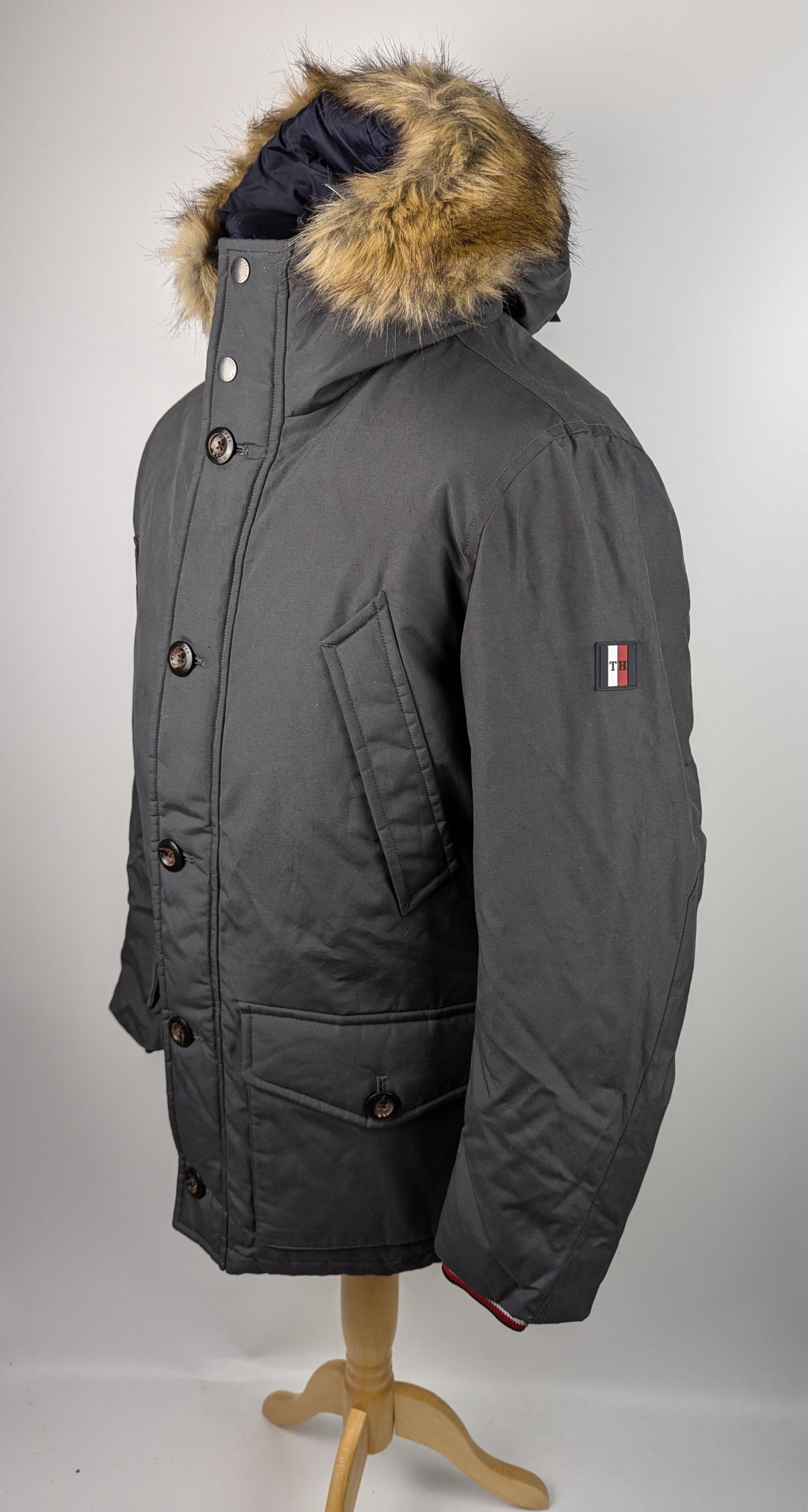 Tommy Hilfiger Mens Hampton Down Parka Jacket - Grey /Magnet