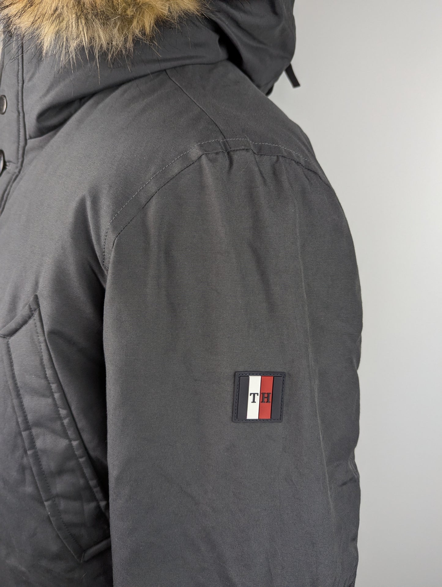 Tommy Hilfiger Mens Hampton Down Parka Jacket - Grey /Magnet