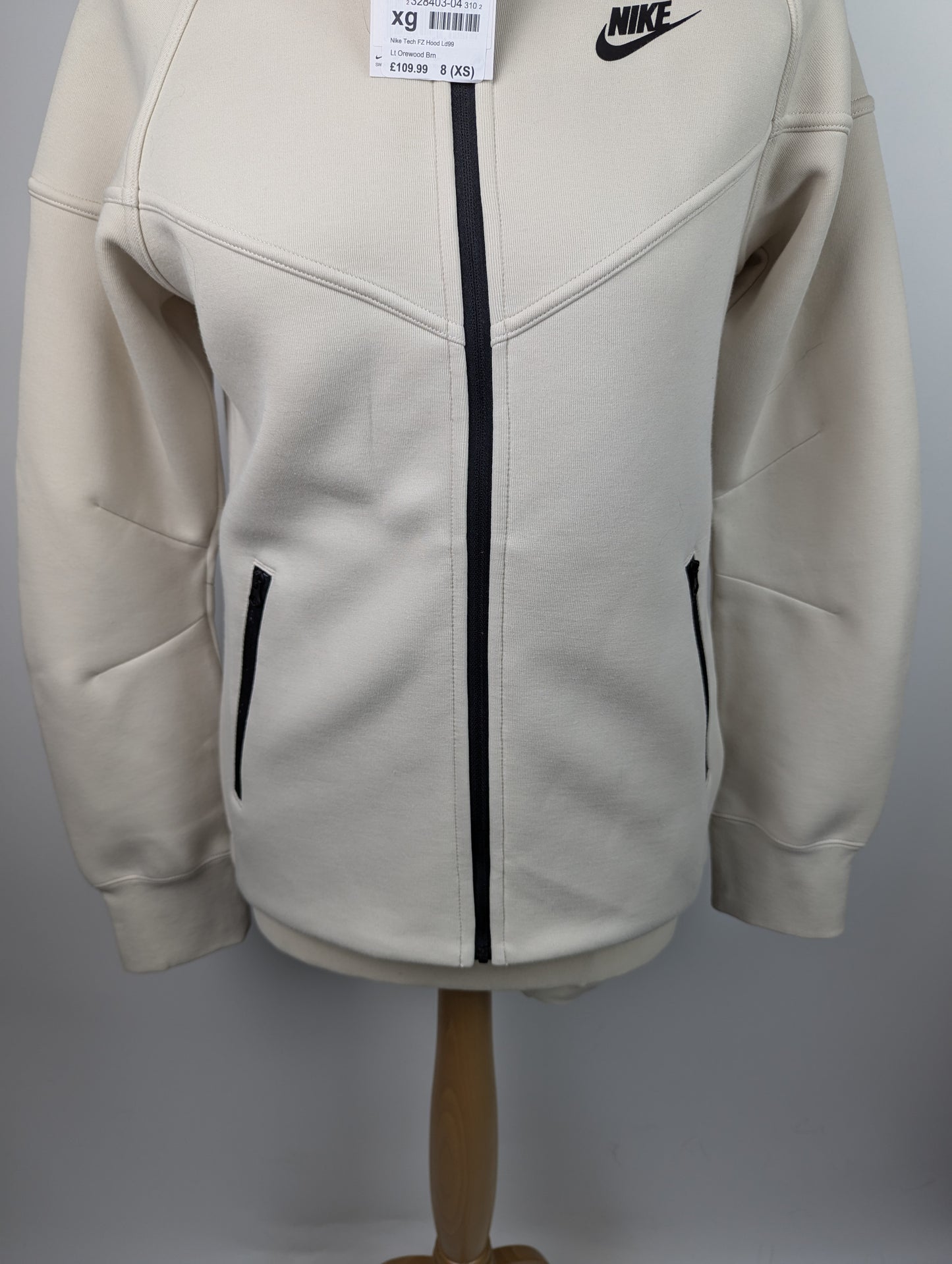 Nike Womens Tech Full Zip Hoodie - Cream