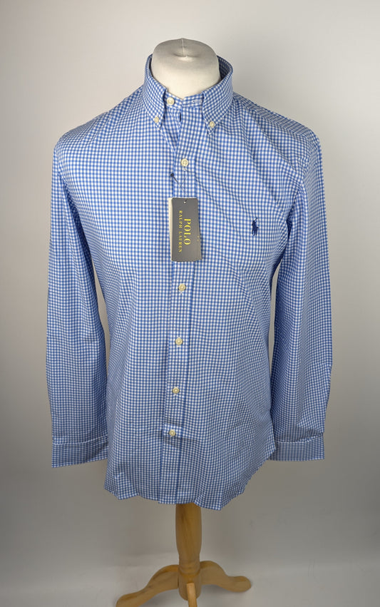 Polo Ralph Lauren Slim Fit Gingham Poplin Shirt - Blue