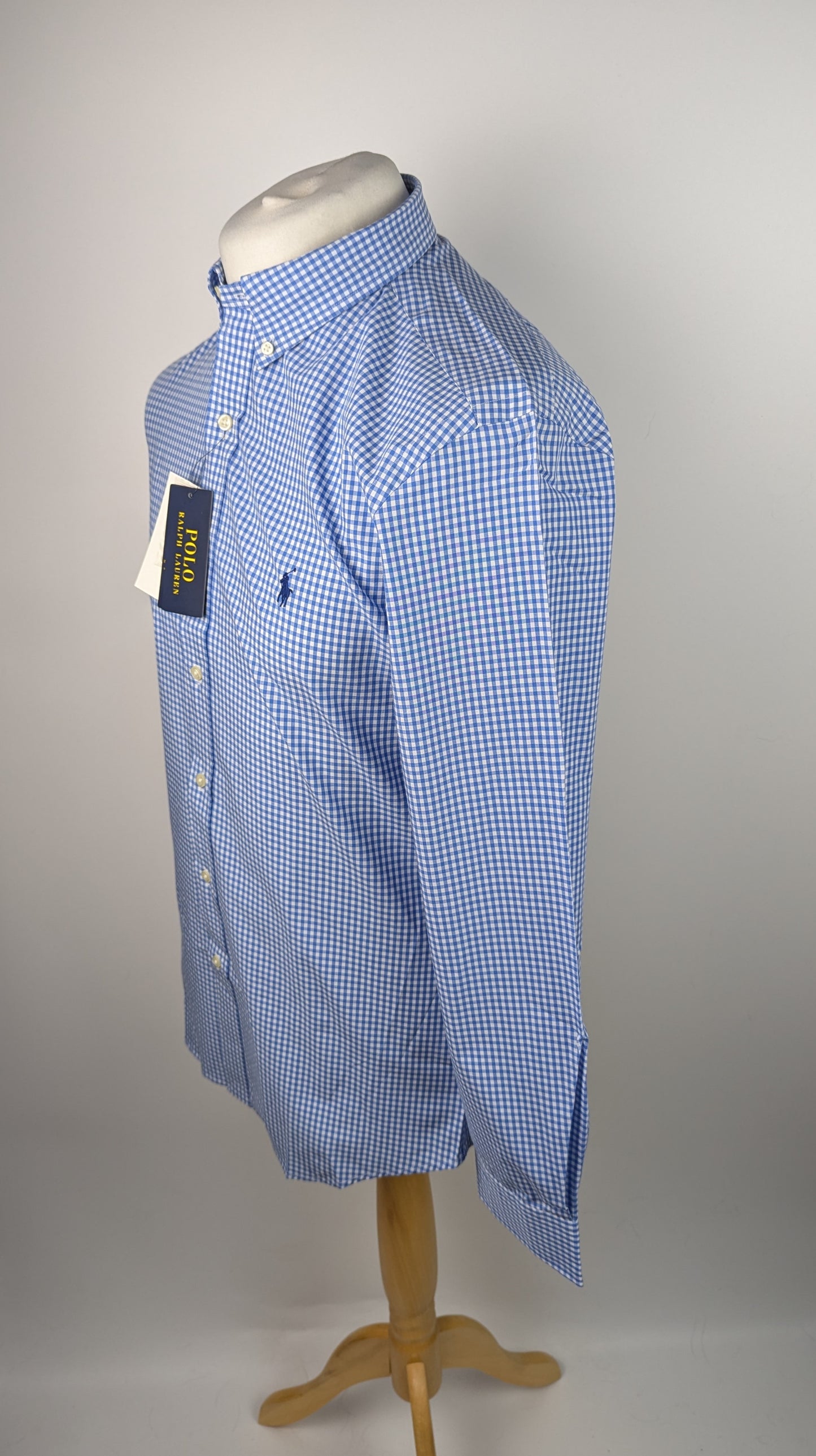 Polo Ralph Lauren Slim Fit Gingham Poplin Shirt - Blue