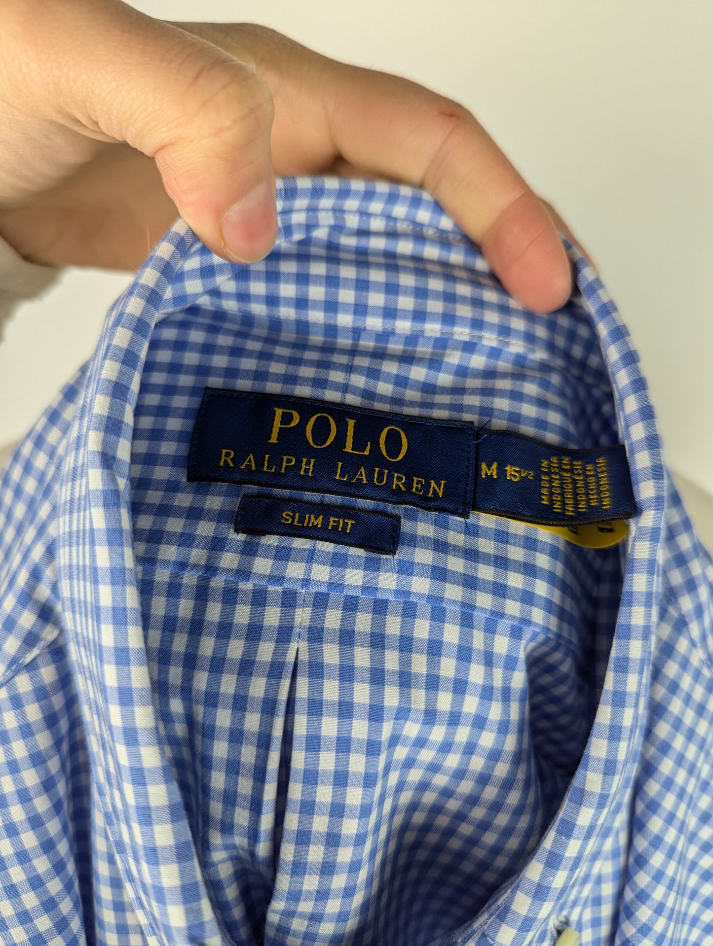Polo Ralph Lauren Slim Fit Gingham Poplin Shirt - Blue
