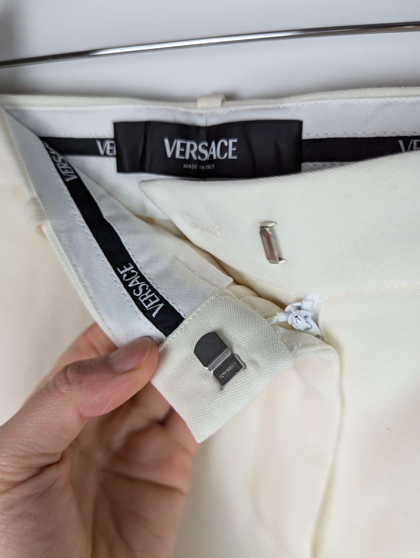 VERSACE Womens Formal Trousers - Off White / Cream