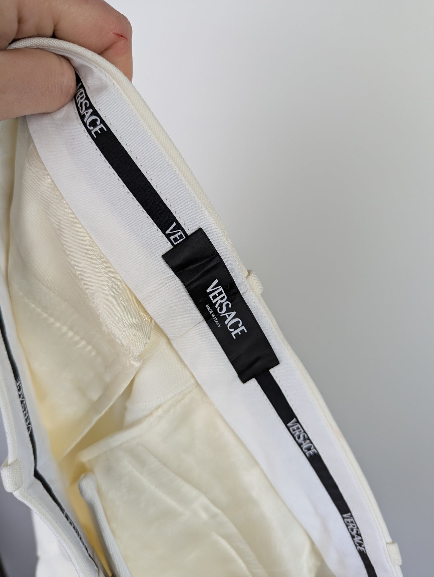 VERSACE Womens Formal Trousers - Off White / Cream