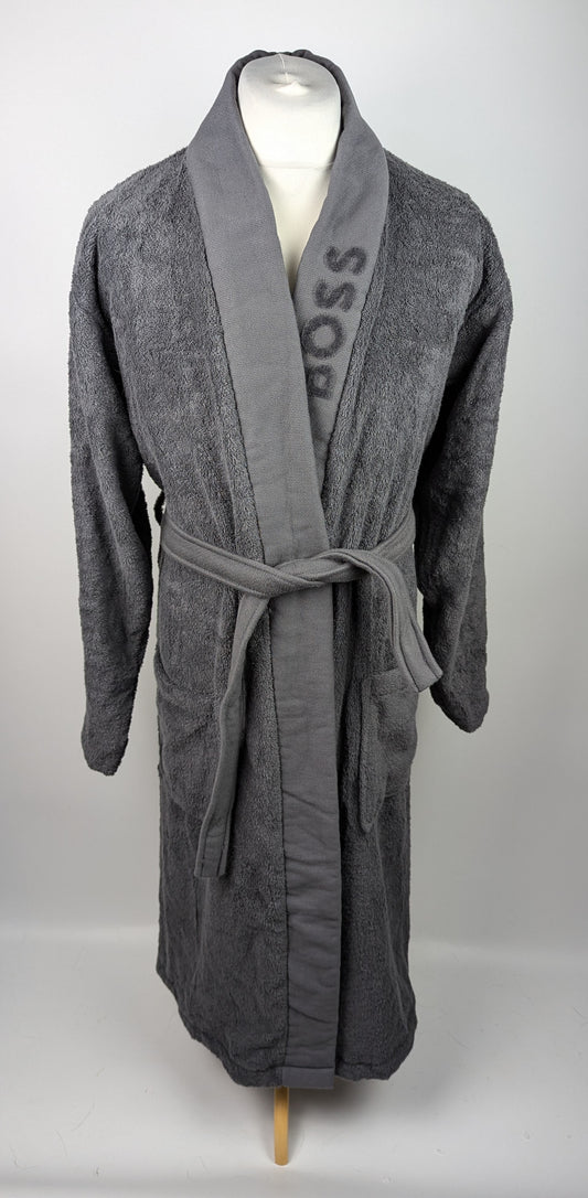 BOSS Plain Kimono Mens Dressing Gown - Grey