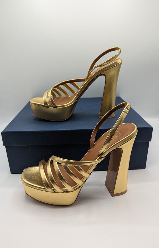 Malone Souliers Amaya 125 leather platform sandals - Gold