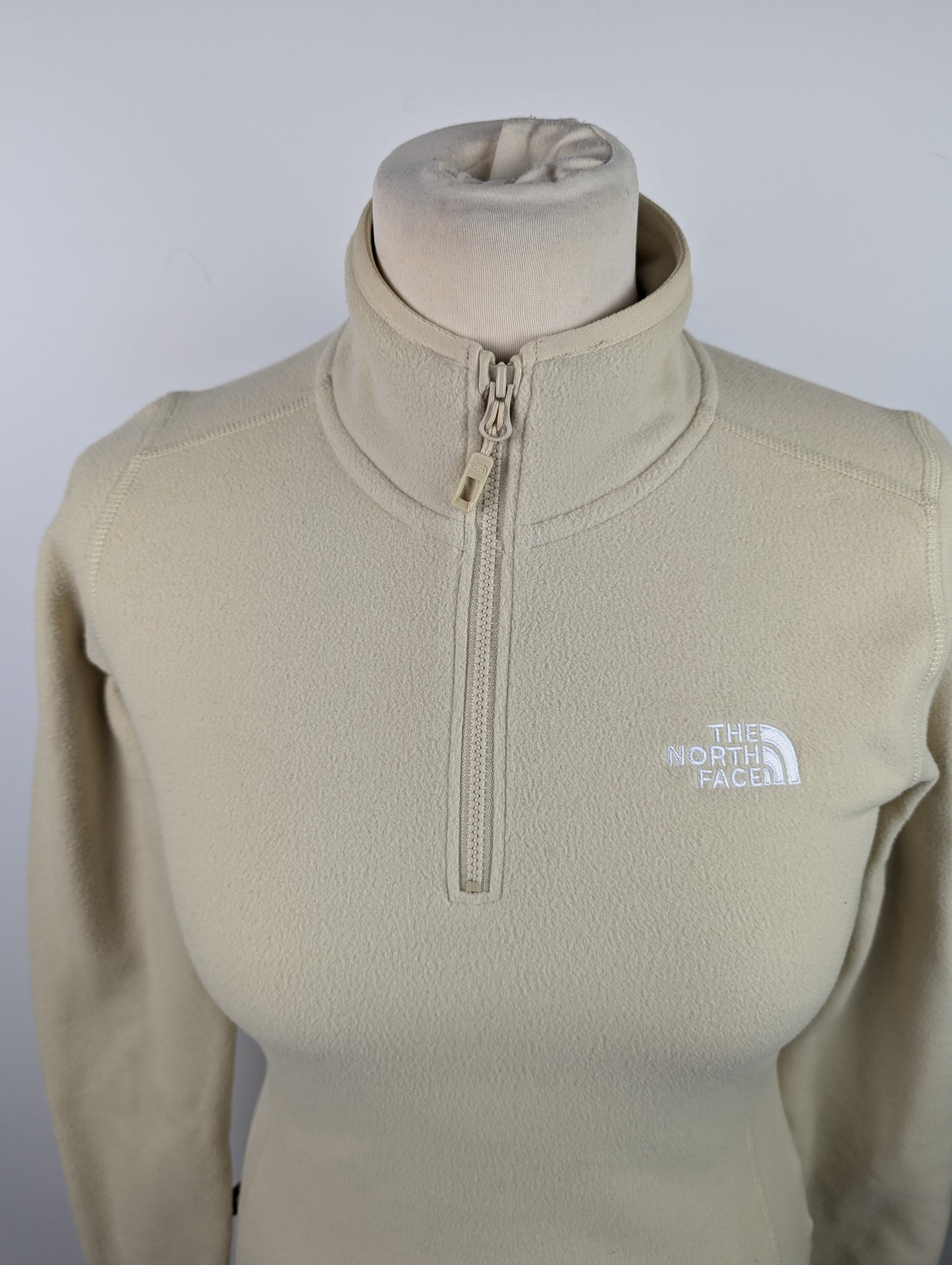 The North Face 100 Glacier quarter Zip Fleece - Gravel / Cream