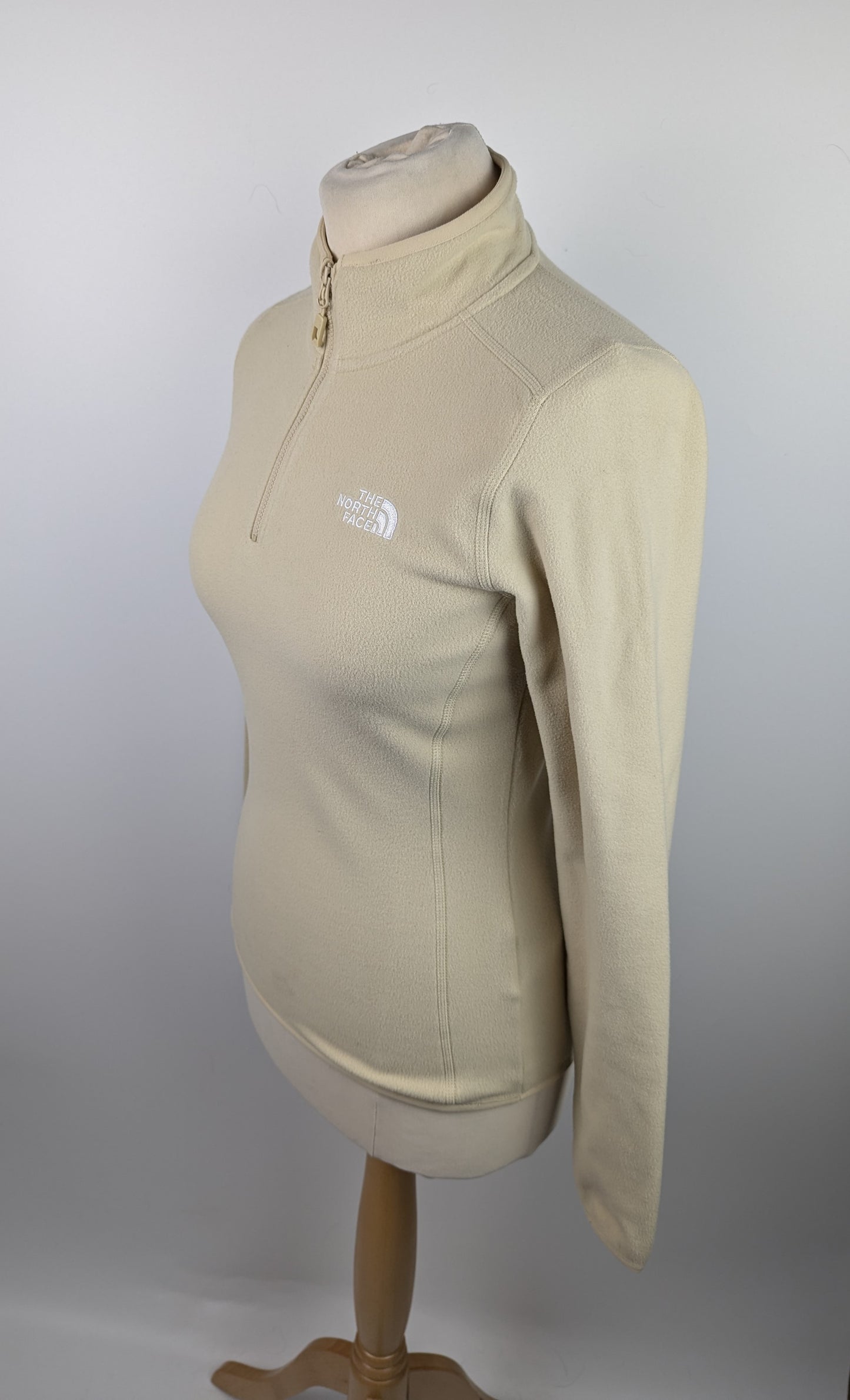 The North Face 100 Glacier quarter Zip Fleece - Gravel / Cream