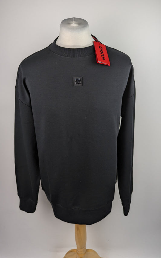 HUGO Mens Dettil Logo Crew Jumper - Black