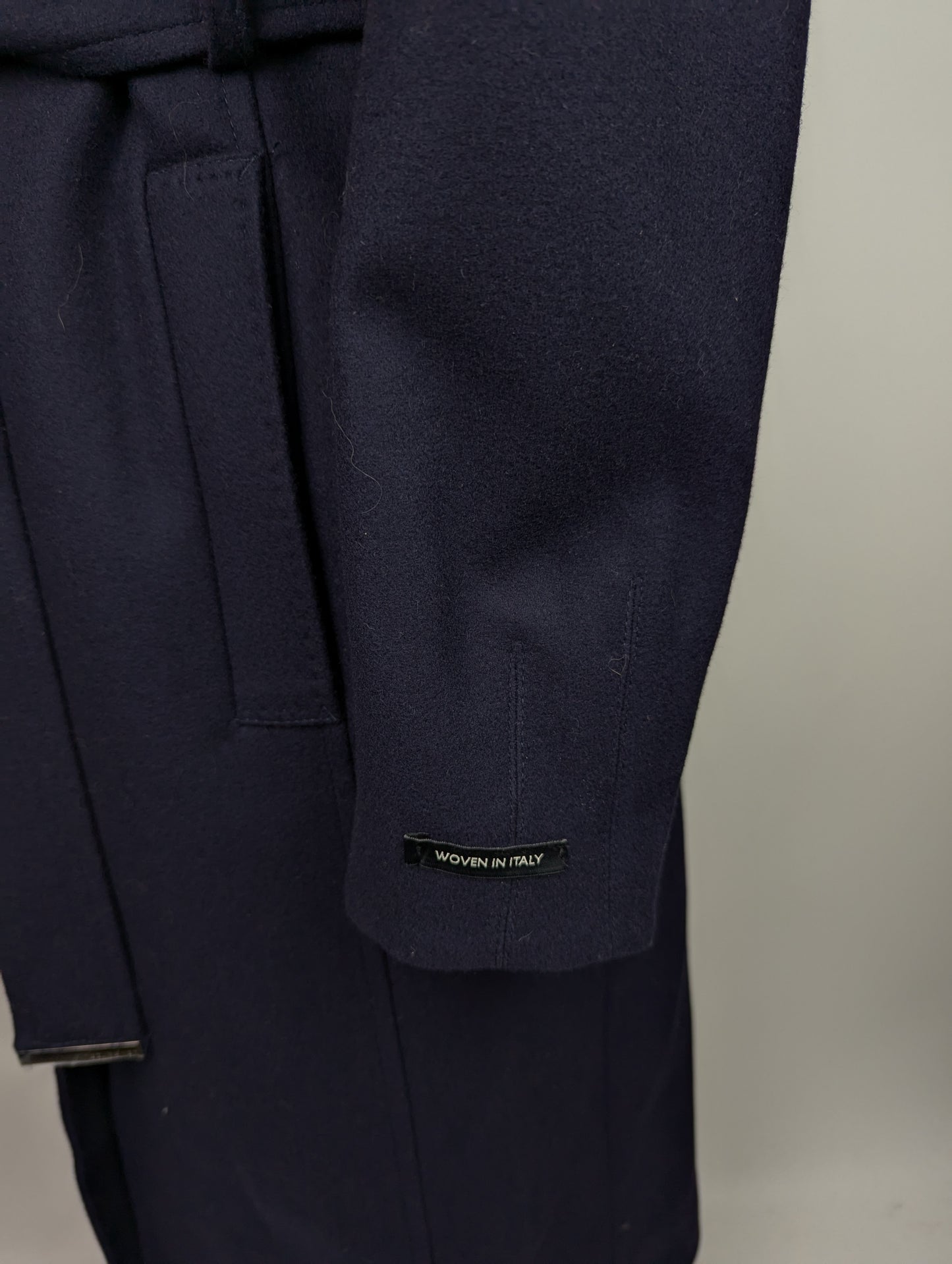 TED BAKER Icombi Funnel Neck Wool Blend Coat - Navy