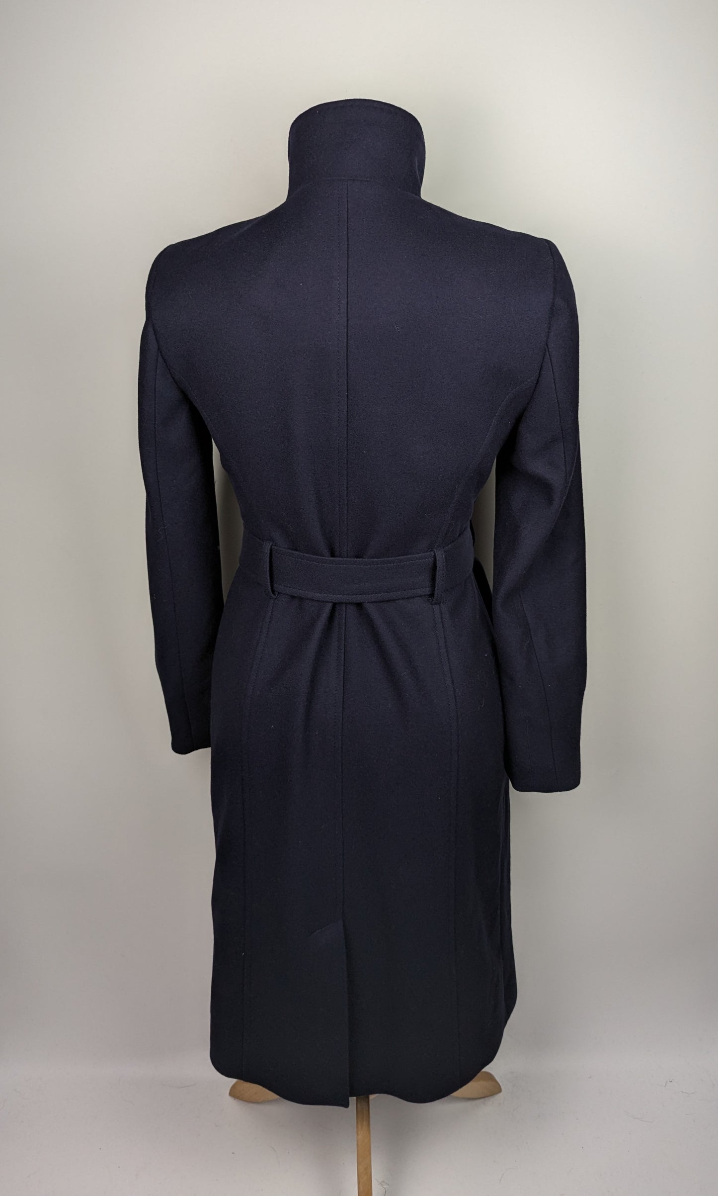 TED BAKER Icombi Funnel Neck Wool Blend Coat - Navy
