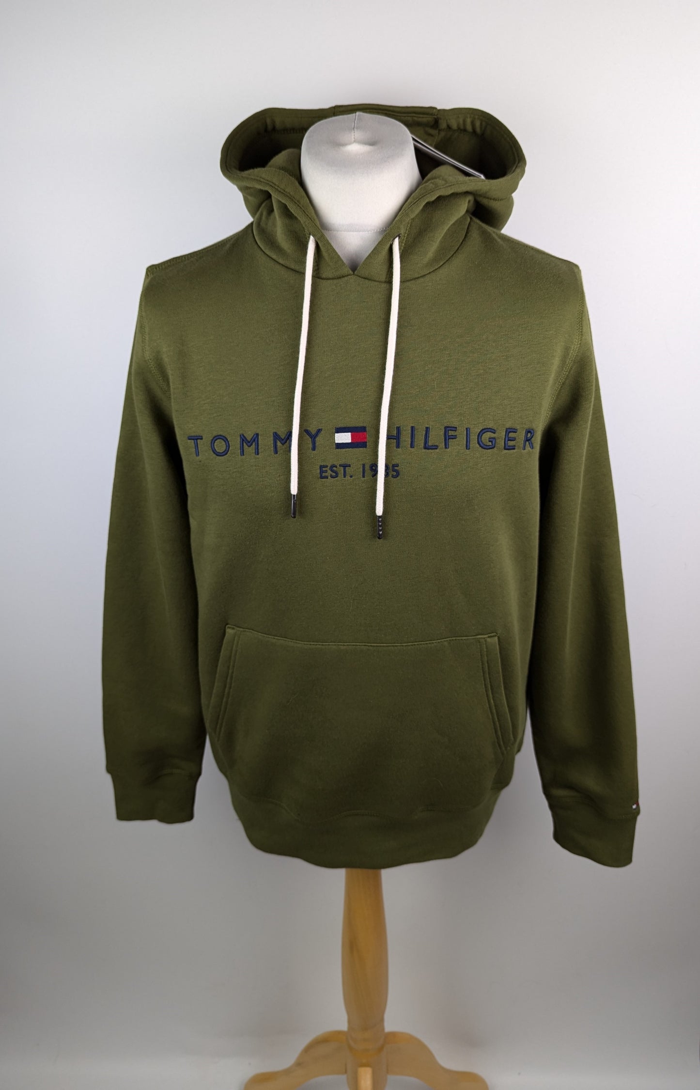 Tommy Hilfiger Mens Logo Hoodie - Battle Green