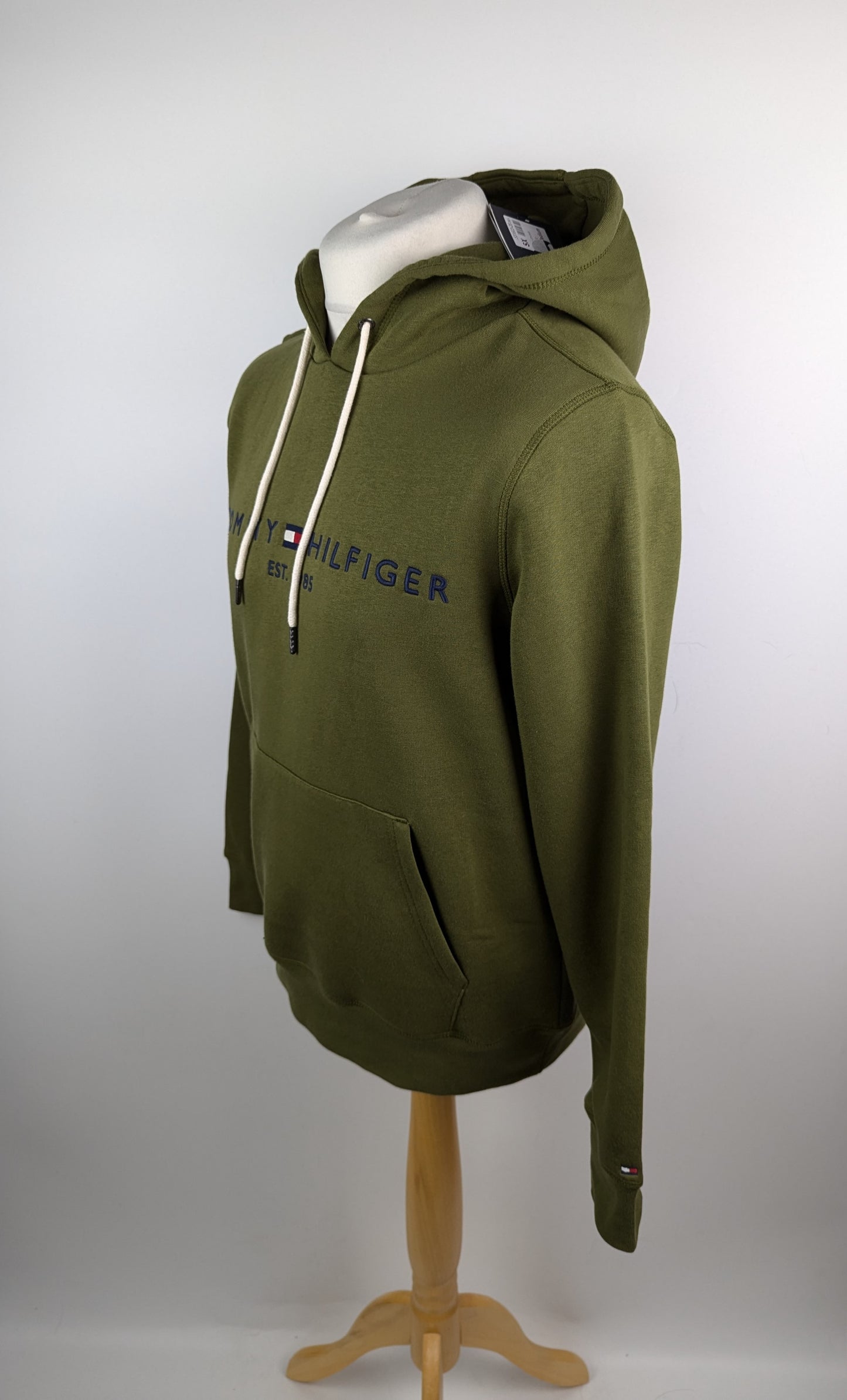 Tommy Hilfiger Mens Logo Hoodie - Battle Green