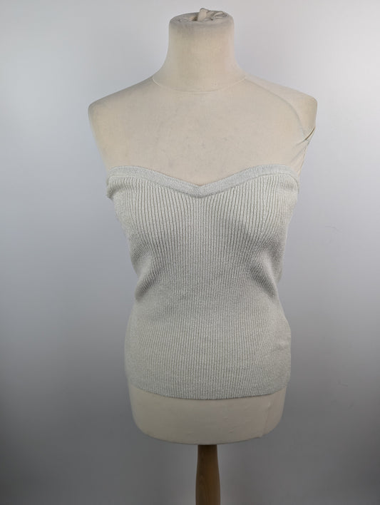 ALLSAINTS Loleatta Bandeau Top - Chalk White / Silver