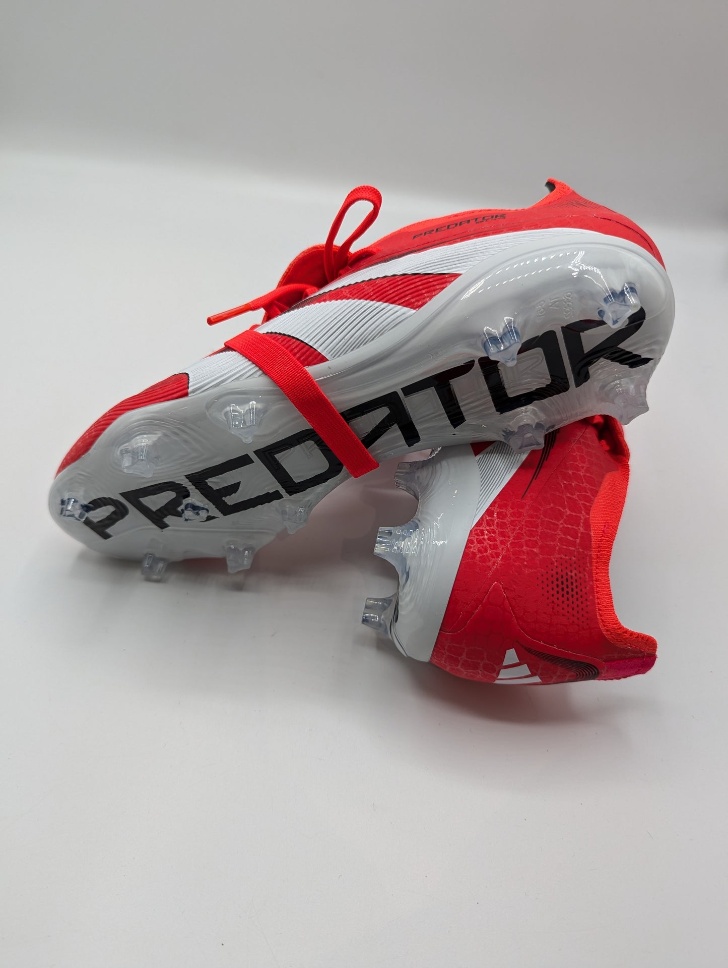 Adidas Predator Elite Fold-Over Tongue Junior Firm Ground Football Boots - Red / White
