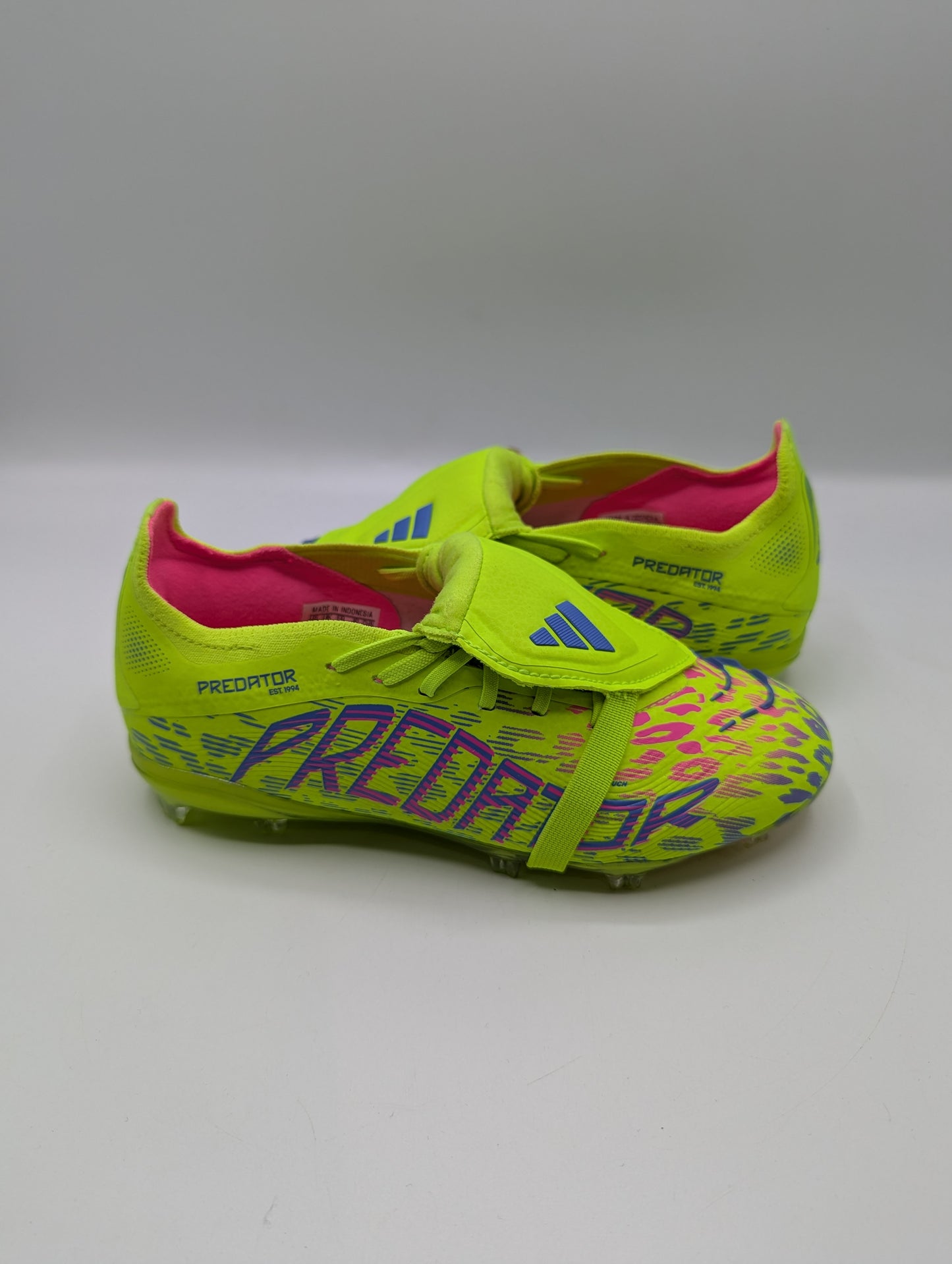 Adidas Predator Elite Fold-Over Tongue Kids Firm Ground Football Boots - Yellow/ Pink