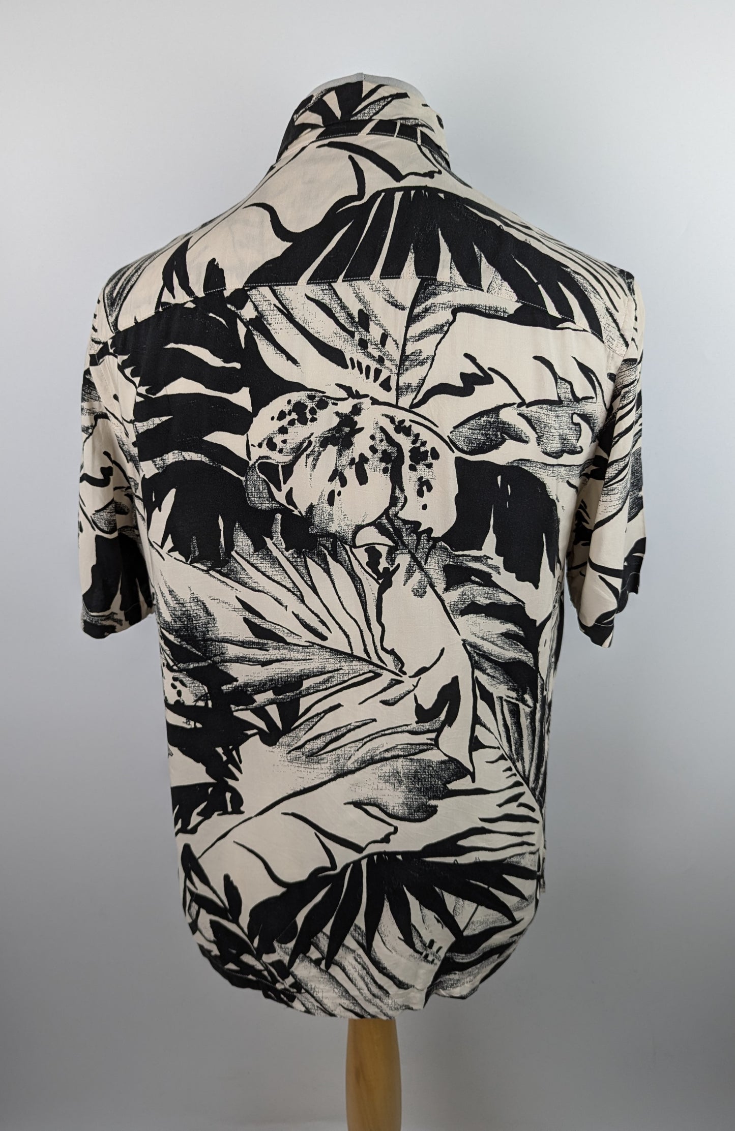 AllSaints lanai palm short sleeve print shirt - Black/White