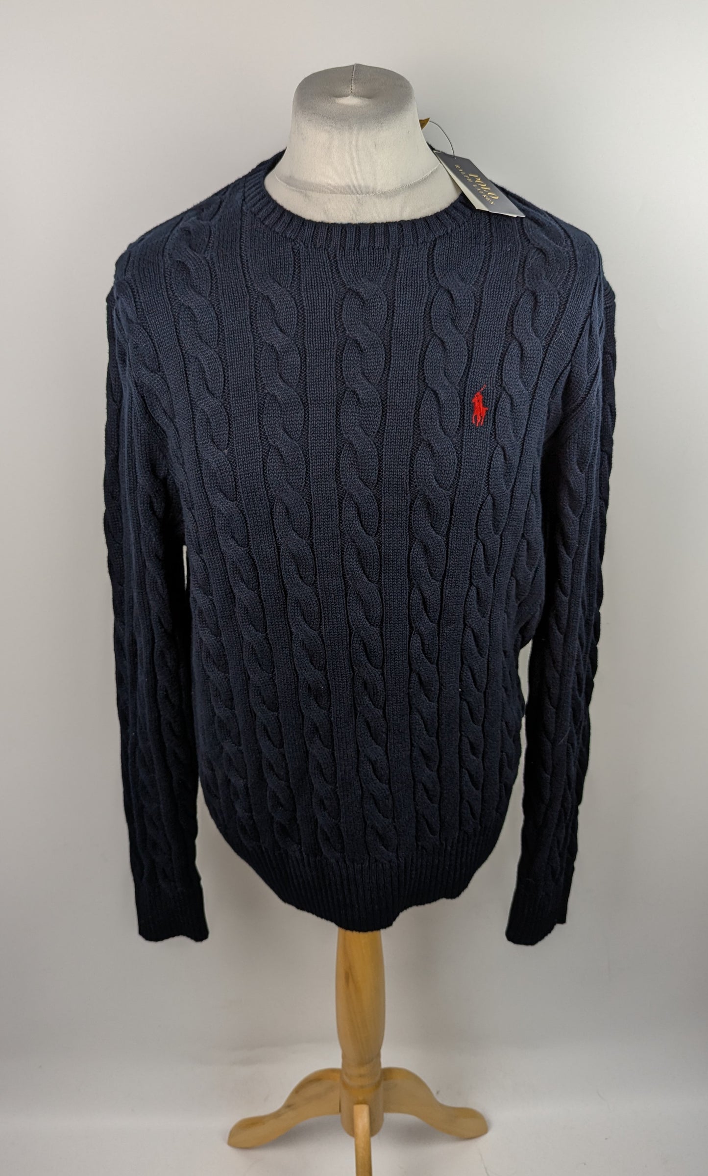 POLO RALPH LAUREN Mens Cable Knit Jumper - Blue