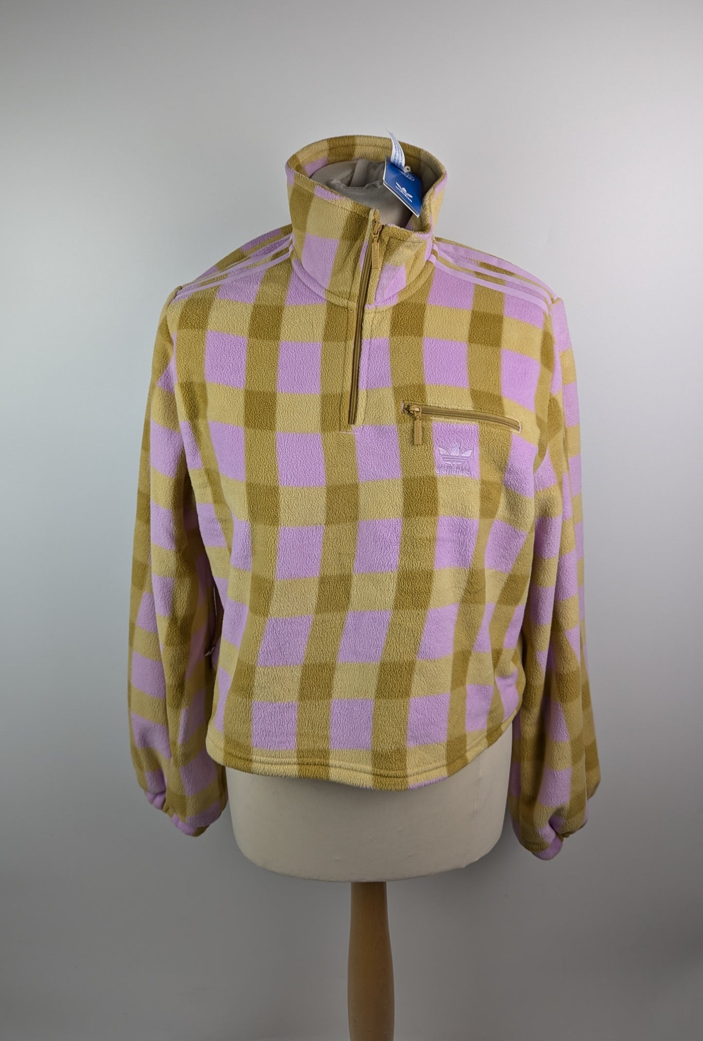 Adidas Originals Half Zip Fleece Top - Purple / Yellow