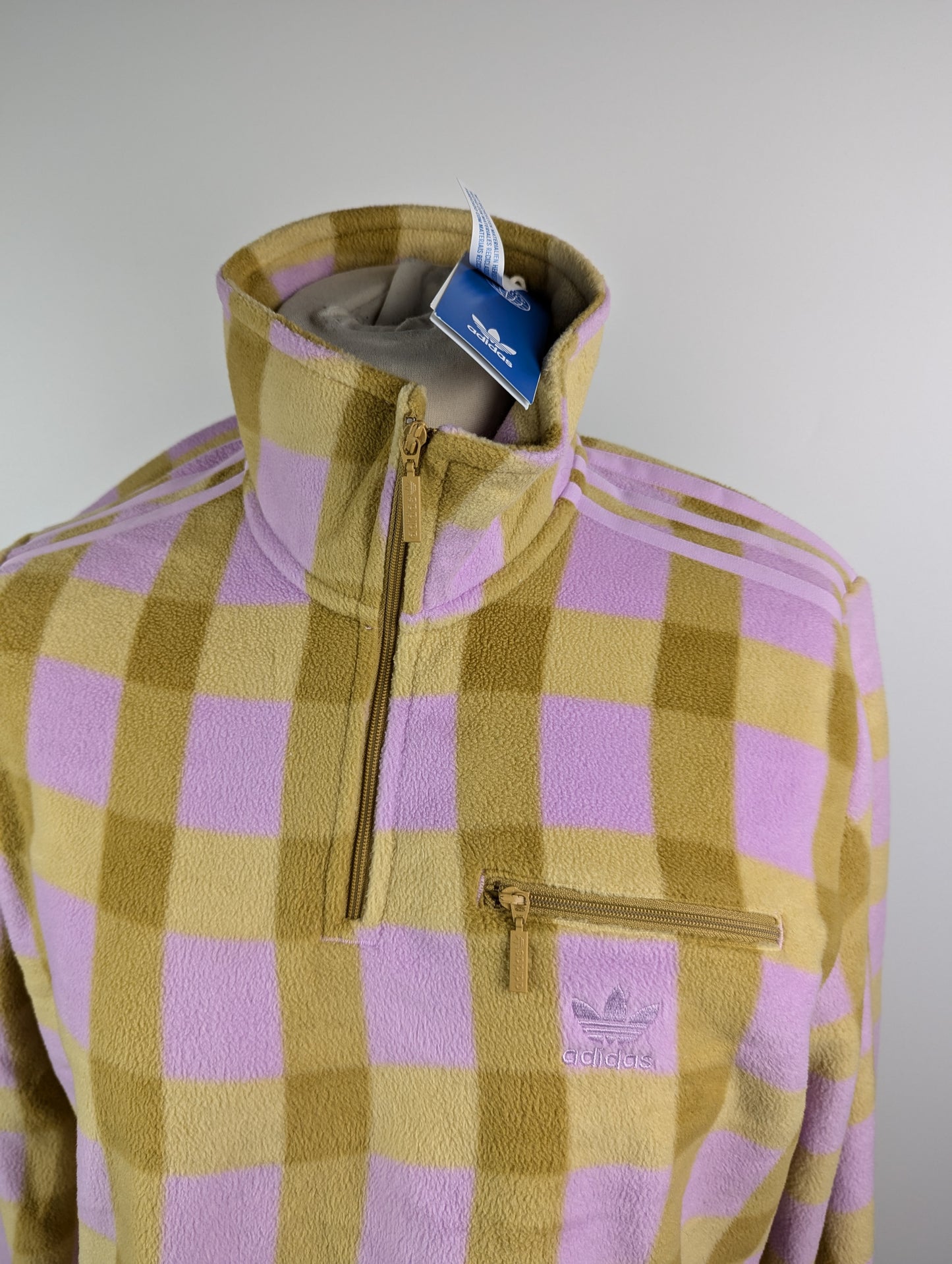 Adidas Originals Half Zip Fleece Top - Purple / Yellow