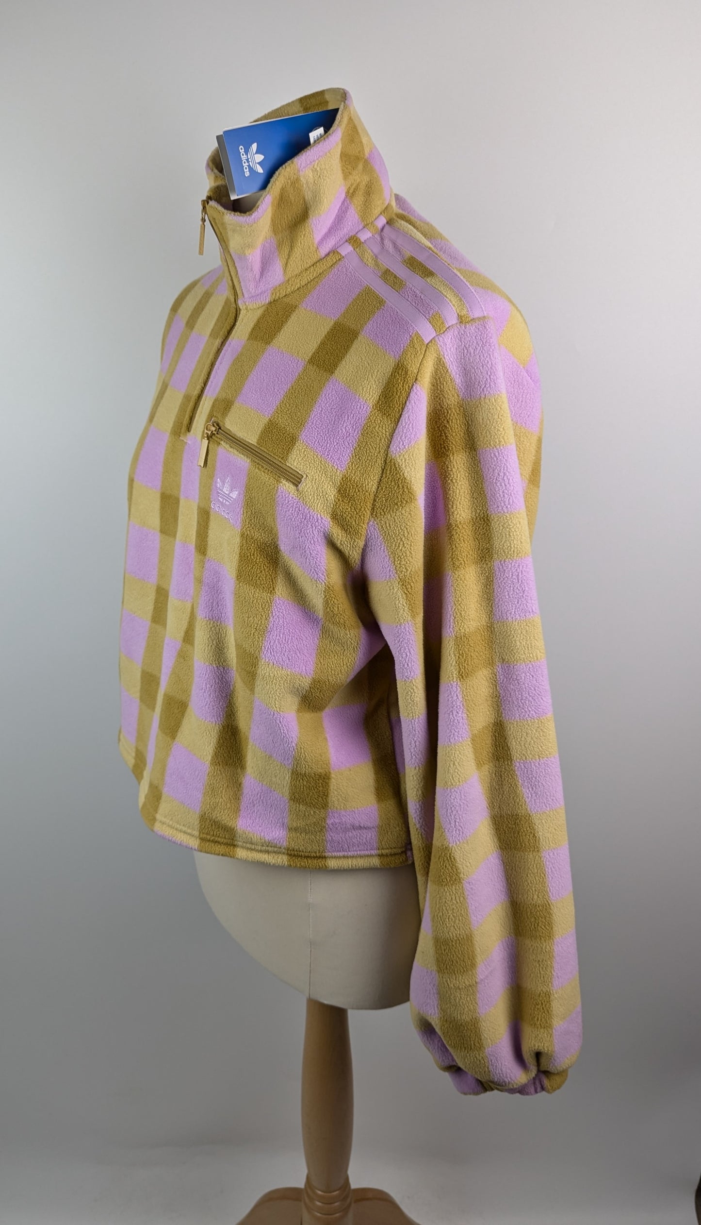 Adidas Originals Half Zip Fleece Top - Purple / Yellow