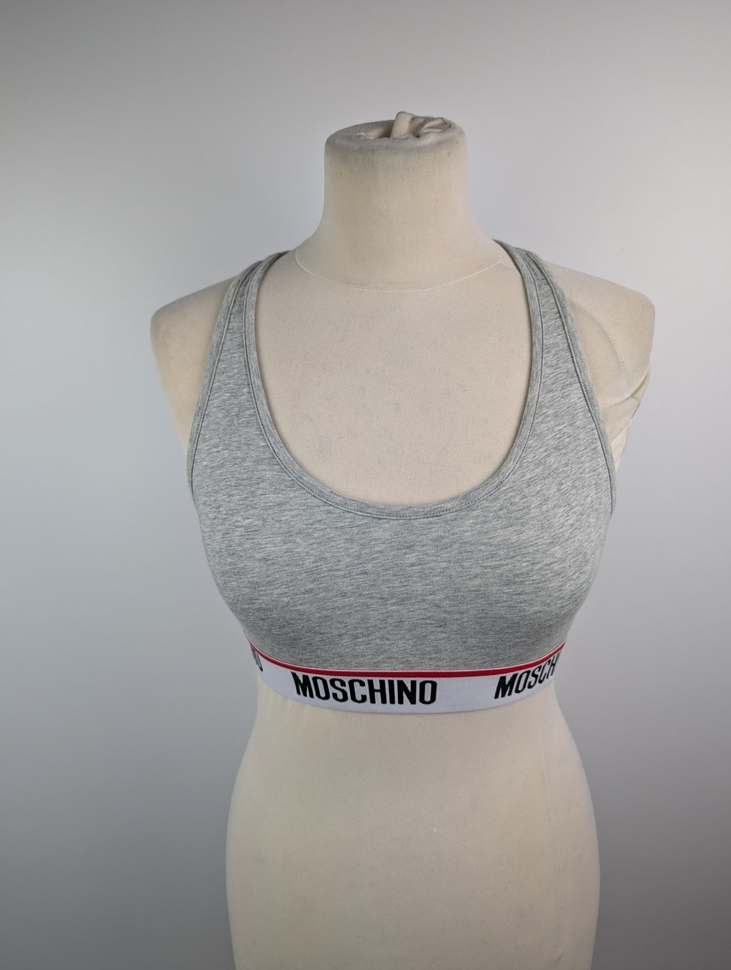 Moschino Core Logo-Hem Sports Bra - Grey
