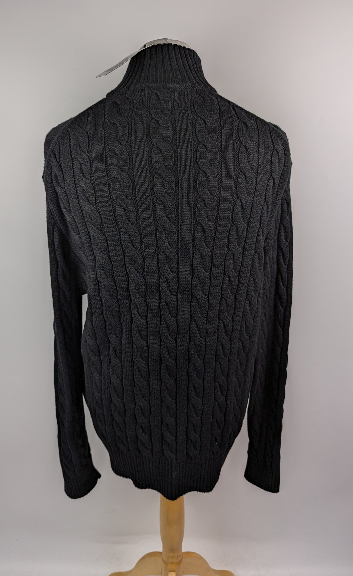 Polo Ralph Lauren Cable Quarter Zip Knit Jumper - Black