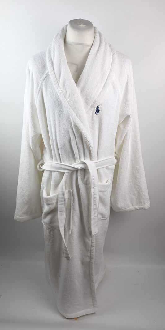 Ralph Lauren Home Polo Player Mens Robe Dressing gown - White
