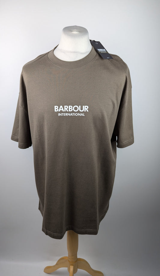 Barbour International Oversized Formula T-Shirt - Brown