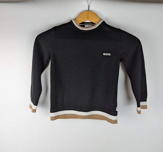 Boss Stripe Sweatshirt Boys Juniors - Black