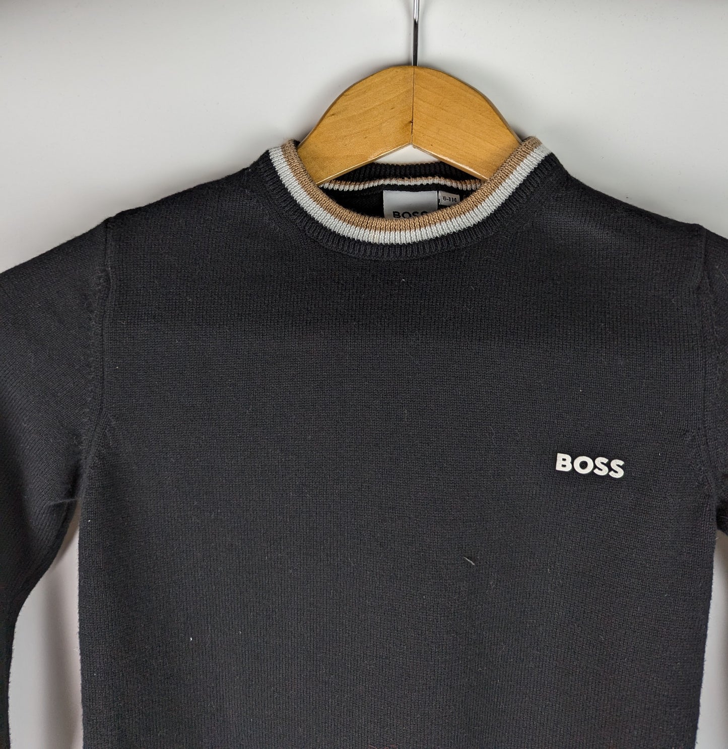 Boss Stripe Sweatshirt Boys Juniors - Black