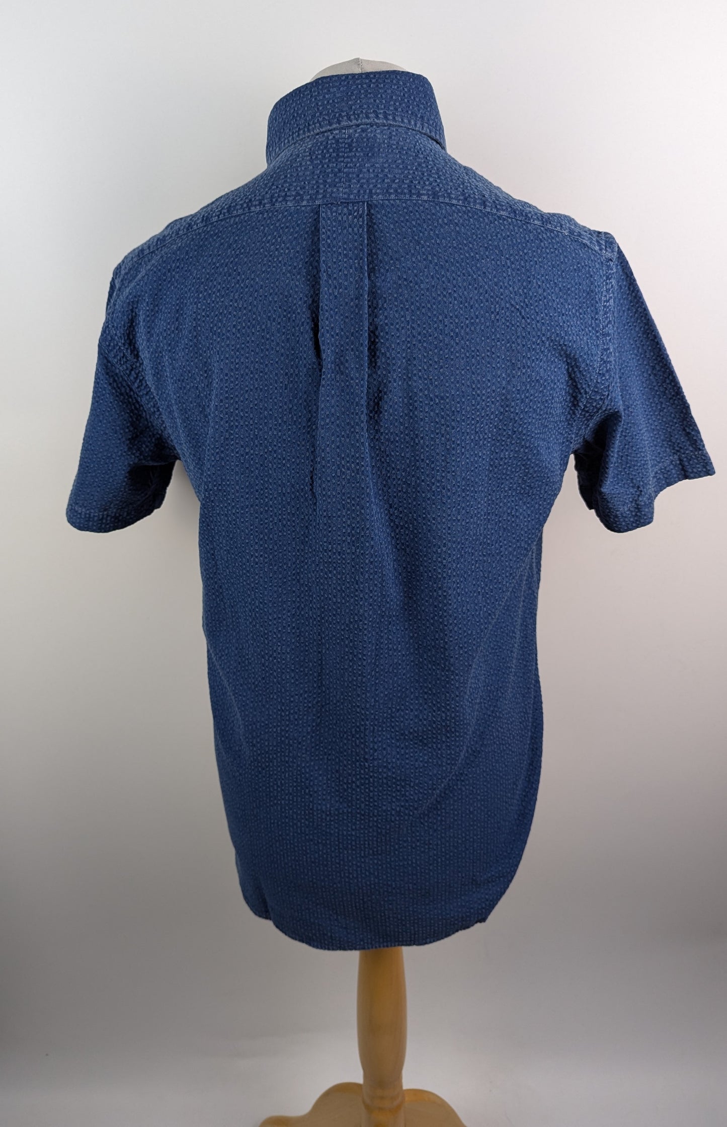Polo Ralph Lauren Mens Seersucker Shirt - Navy Blue