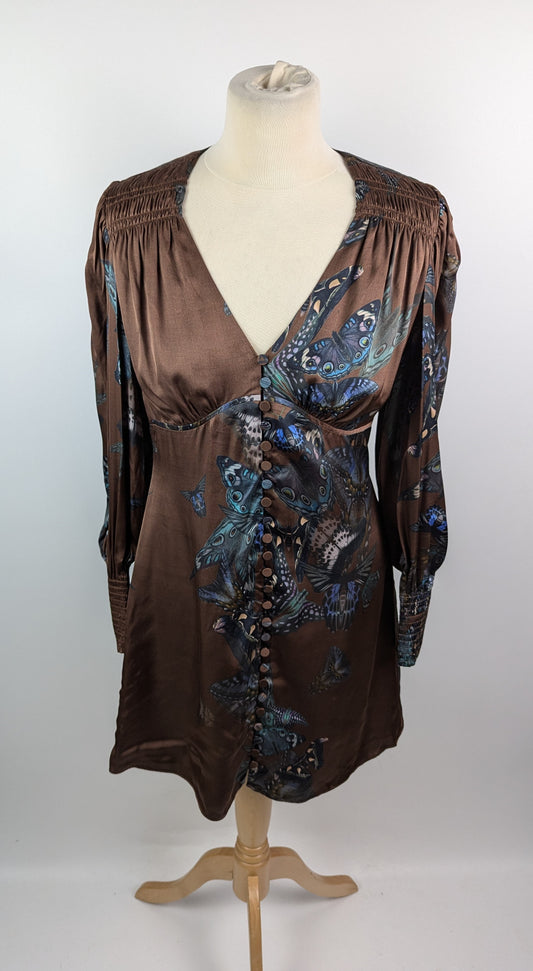 AllSaints Auden Lilly Dress - Coffee Brown