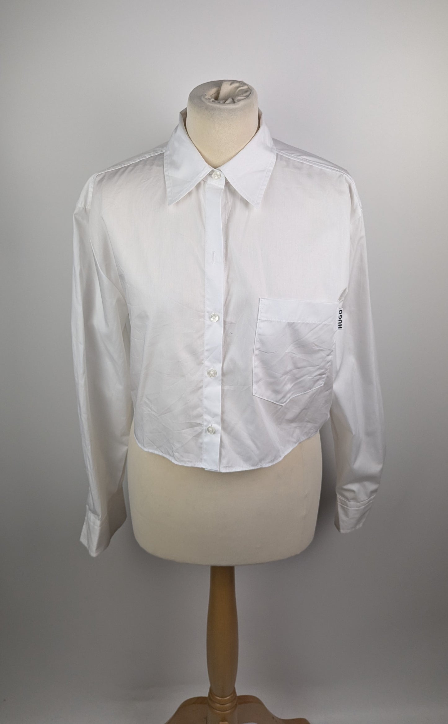 Hugo Ecarla Womens Cropped Shirt - White