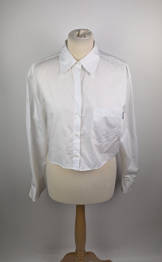 Hugo Ecarla Womens Cropped Shirt - White
