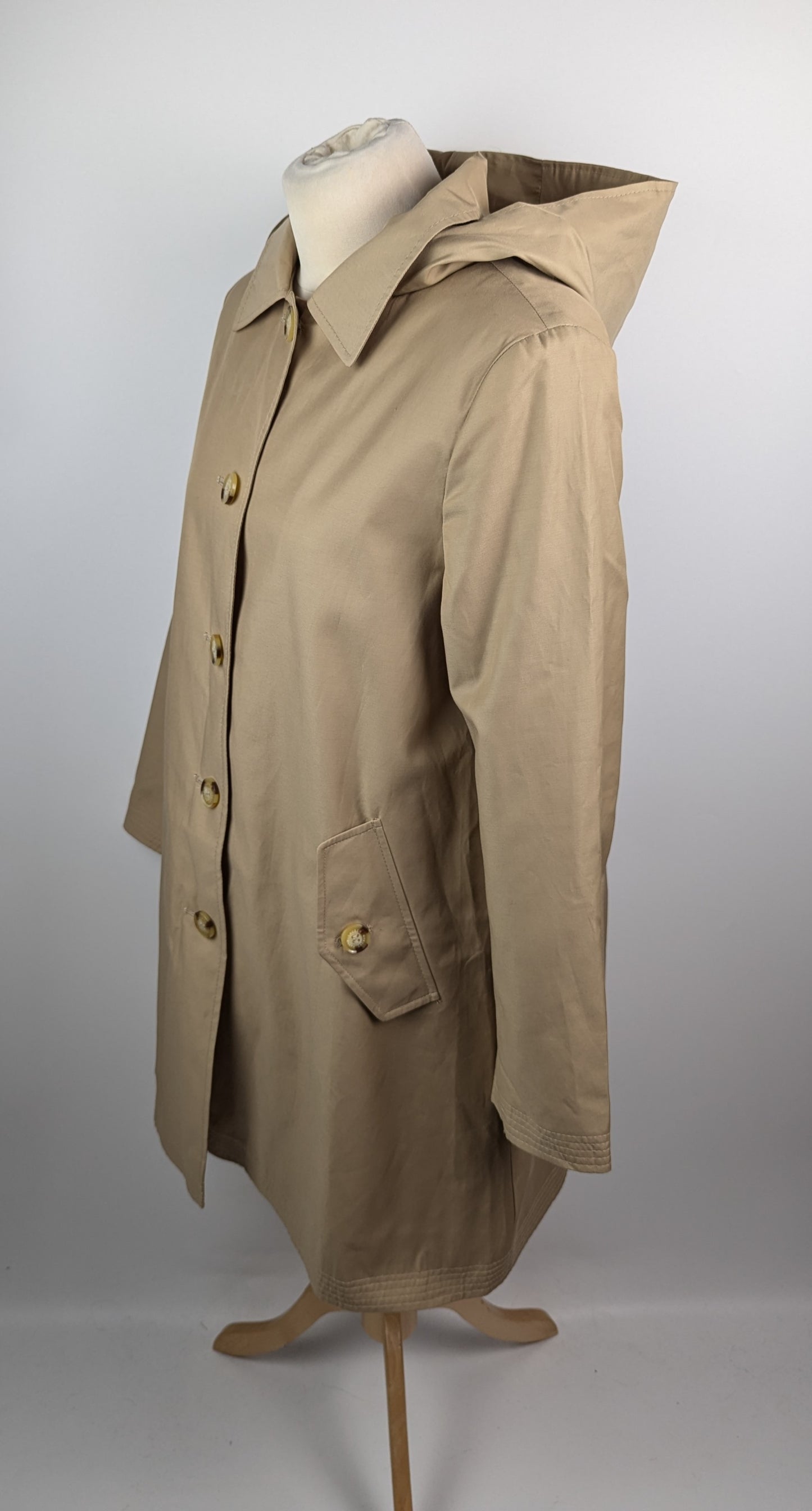 Lauren by Ralph Lauren Womens Hooded Balmacaan Coat - Birch Tan