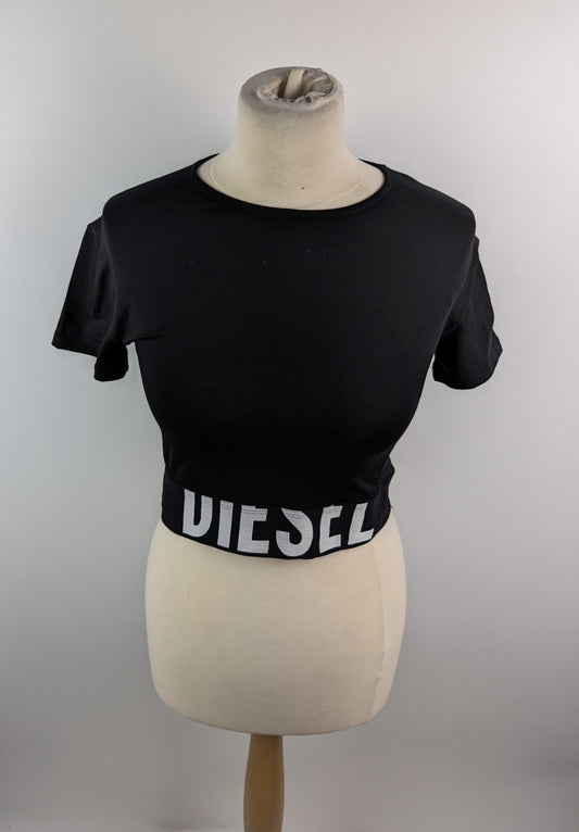 Diesel Womens Cropped T-shirt - Black