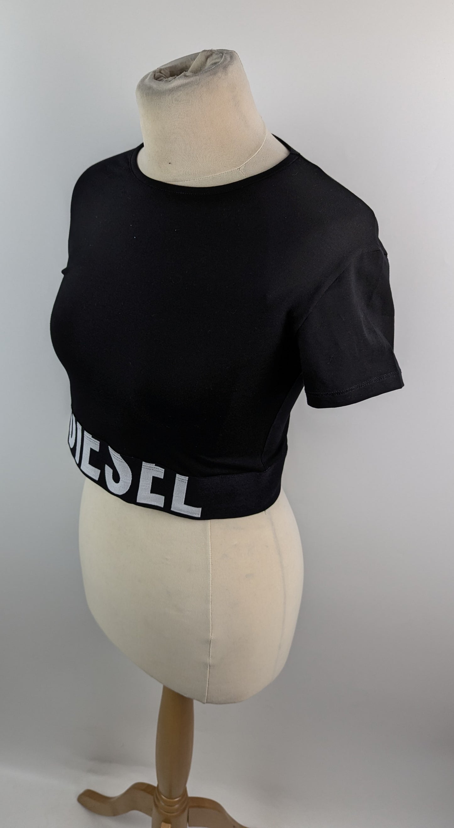Diesel Womens Cropped T-shirt - Black