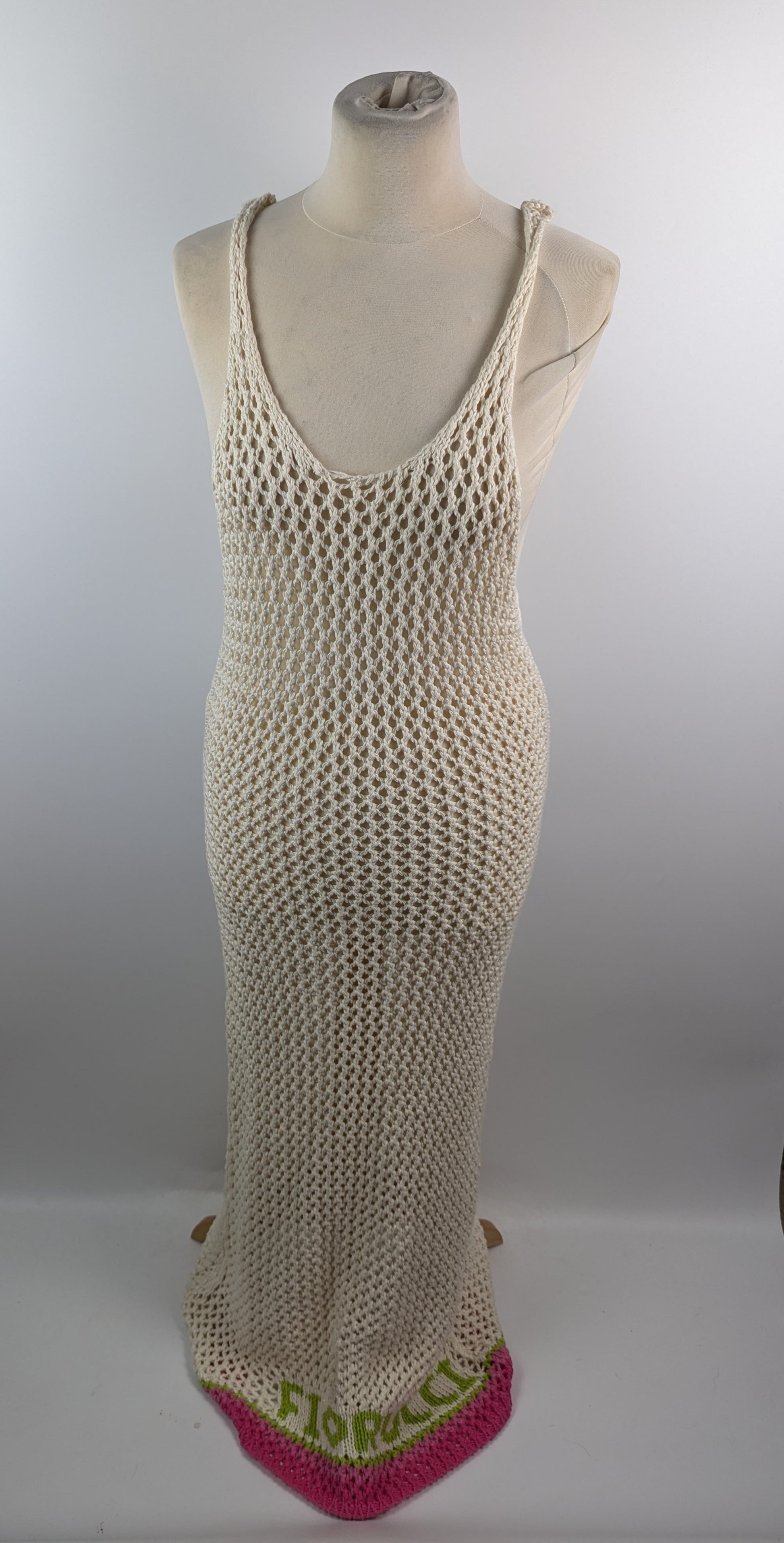 FIORUCCI Crochet Mesh Dress Womens - Cream / Multi Dandii FIORUCCI Crochet Mesh Dress Womens - Cream / Multi Dandii